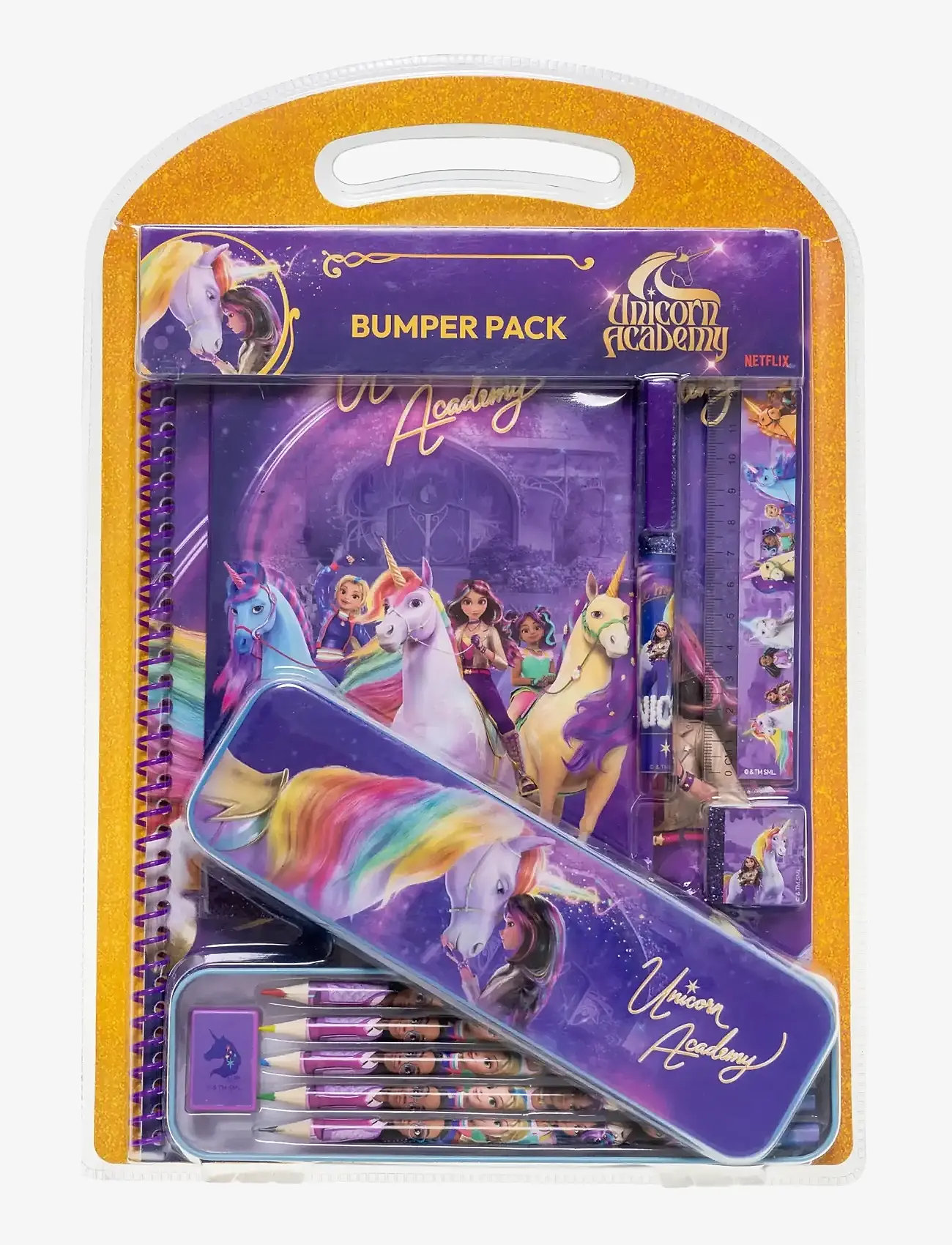 Euromic - UNICORN ACADEMY, Bumper set w/tin case, notebook - kalendrid ja märkmikud - purple - 0