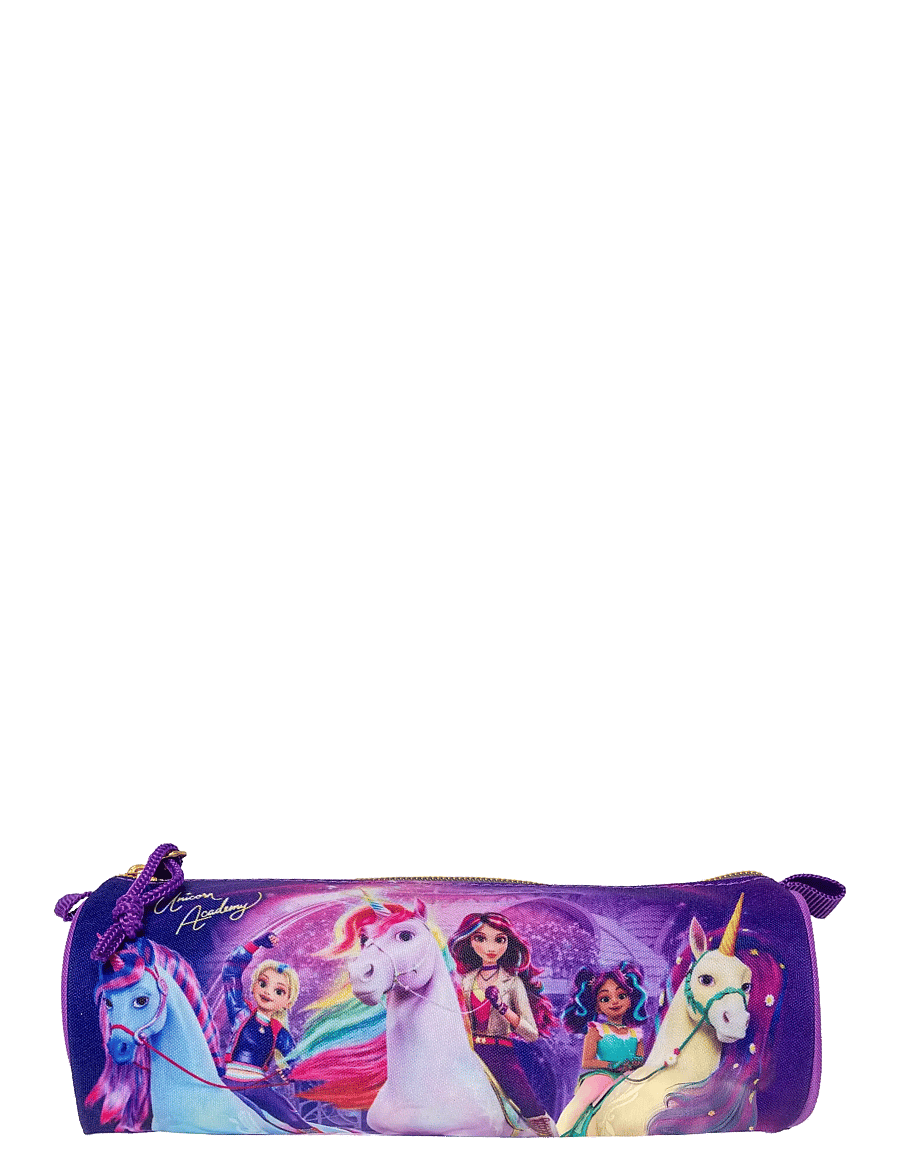 Unicorn Academy - UNICORN ACADEMY, Round pencil case, 22 x 7 cm - federmäppchen - purple - 0