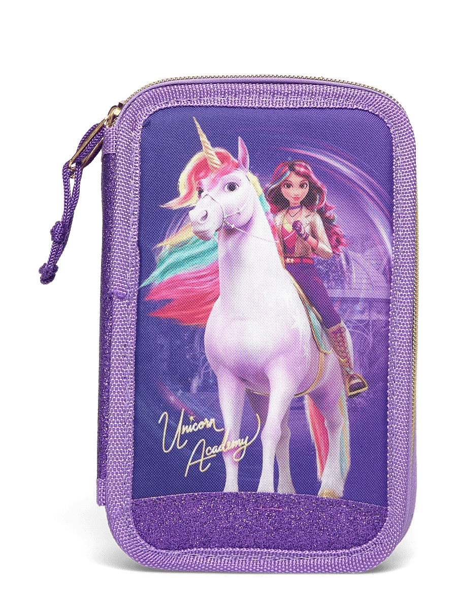 Unicorn Academy - UNICORN ACADEMY, Filled double pencil case - penāļi - purple - 0