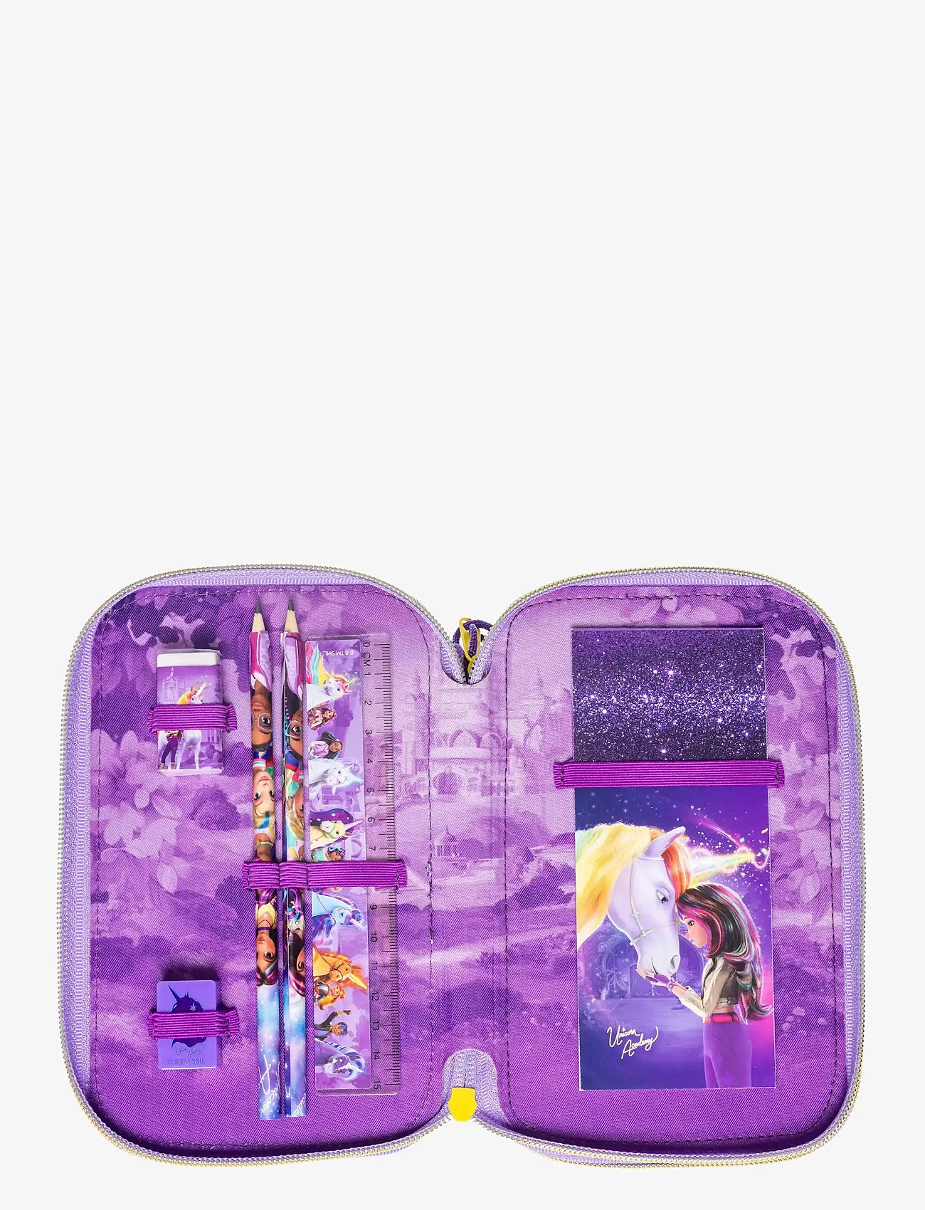 Ükssarvik - UNICORN ACADEMY, Filled double pencil case - pinalid - purple - 2