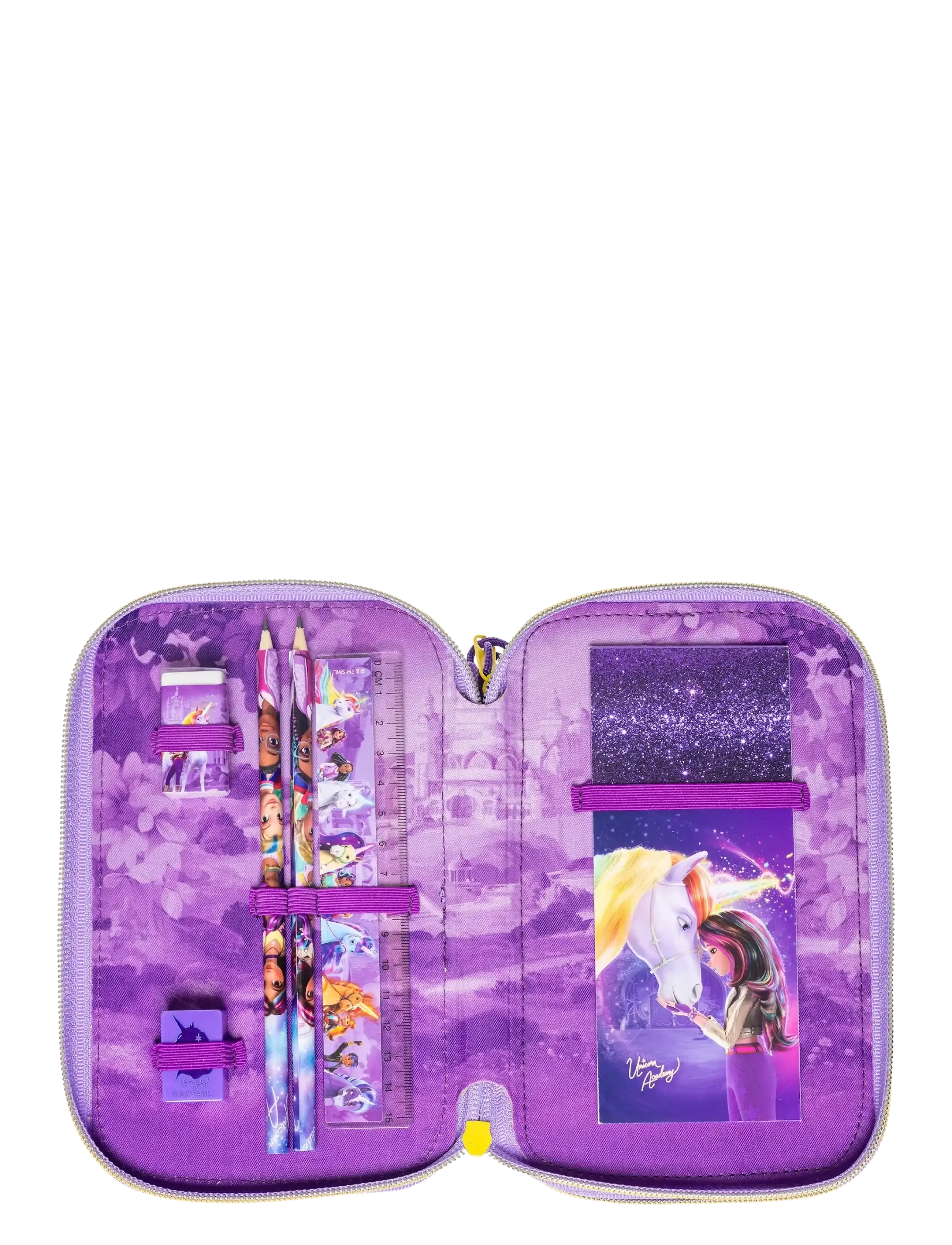 Unicorn Academy - UNICORN ACADEMY, Filled double pencil case - etui - purple - 2