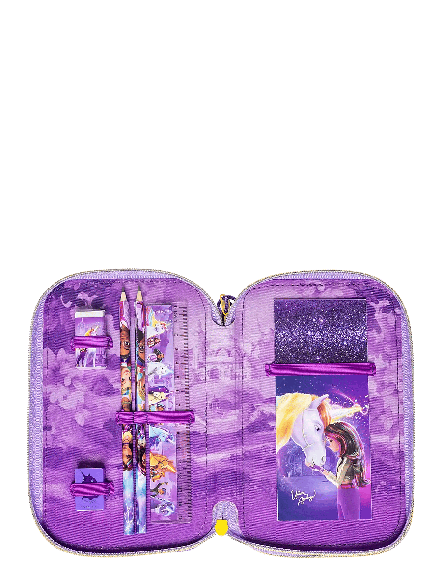 Unicorn Academy - UNICORN ACADEMY, Filled double pencil case - penāļi - purple - 2