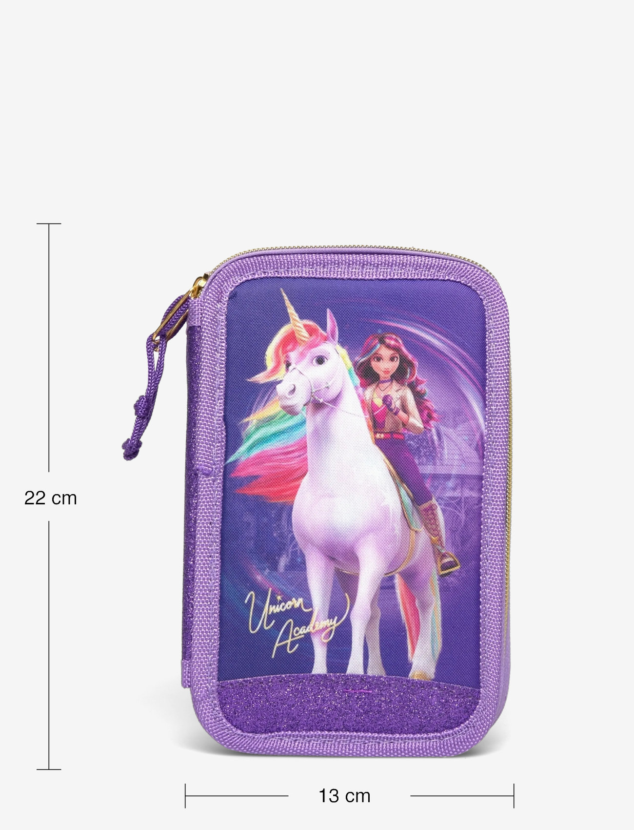 Ükssarvik - UNICORN ACADEMY, Filled double pencil case - pinalid - purple - 5