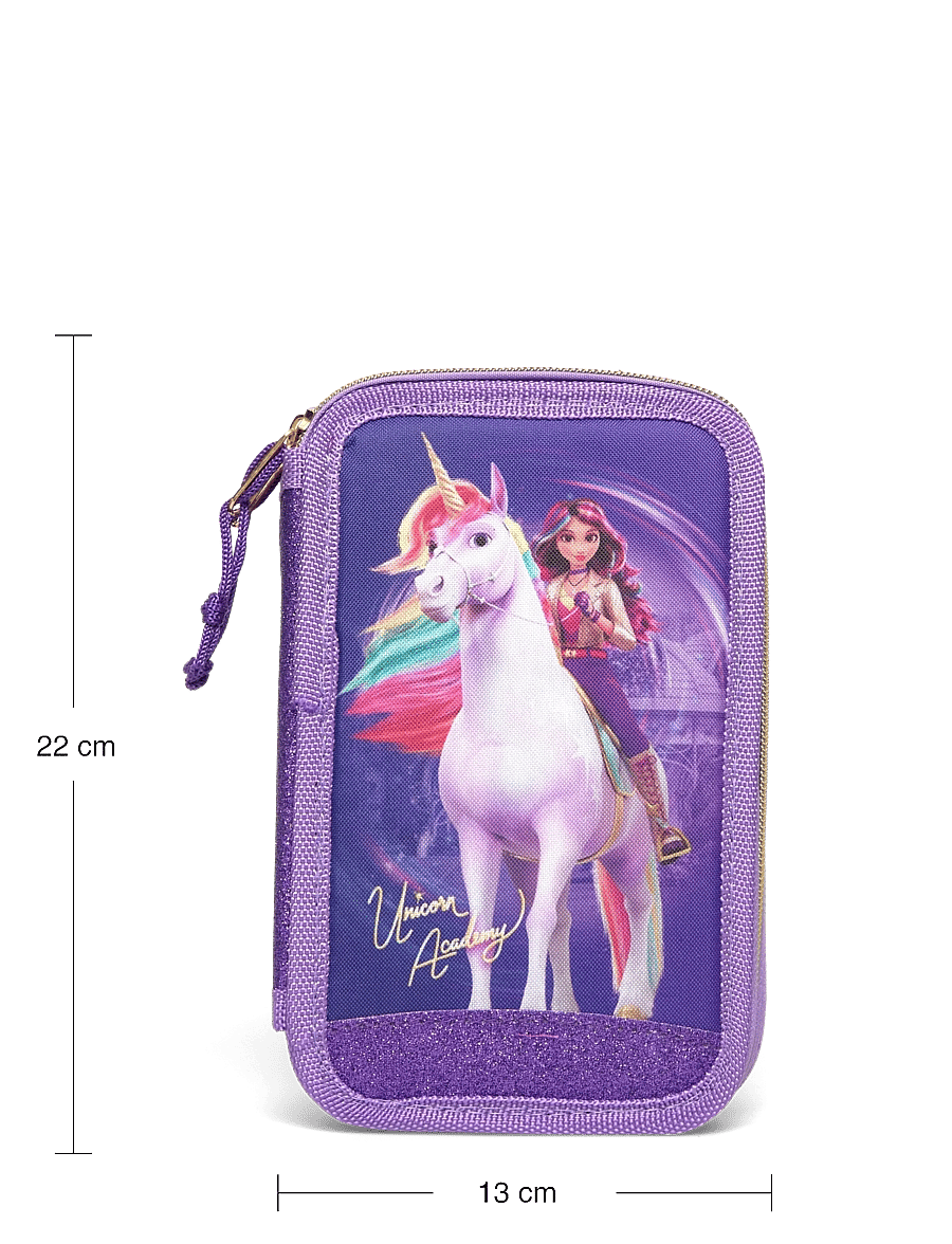 Unicorn Academy - UNICORN ACADEMY, Filled double pencil case - penāļi - purple - 5