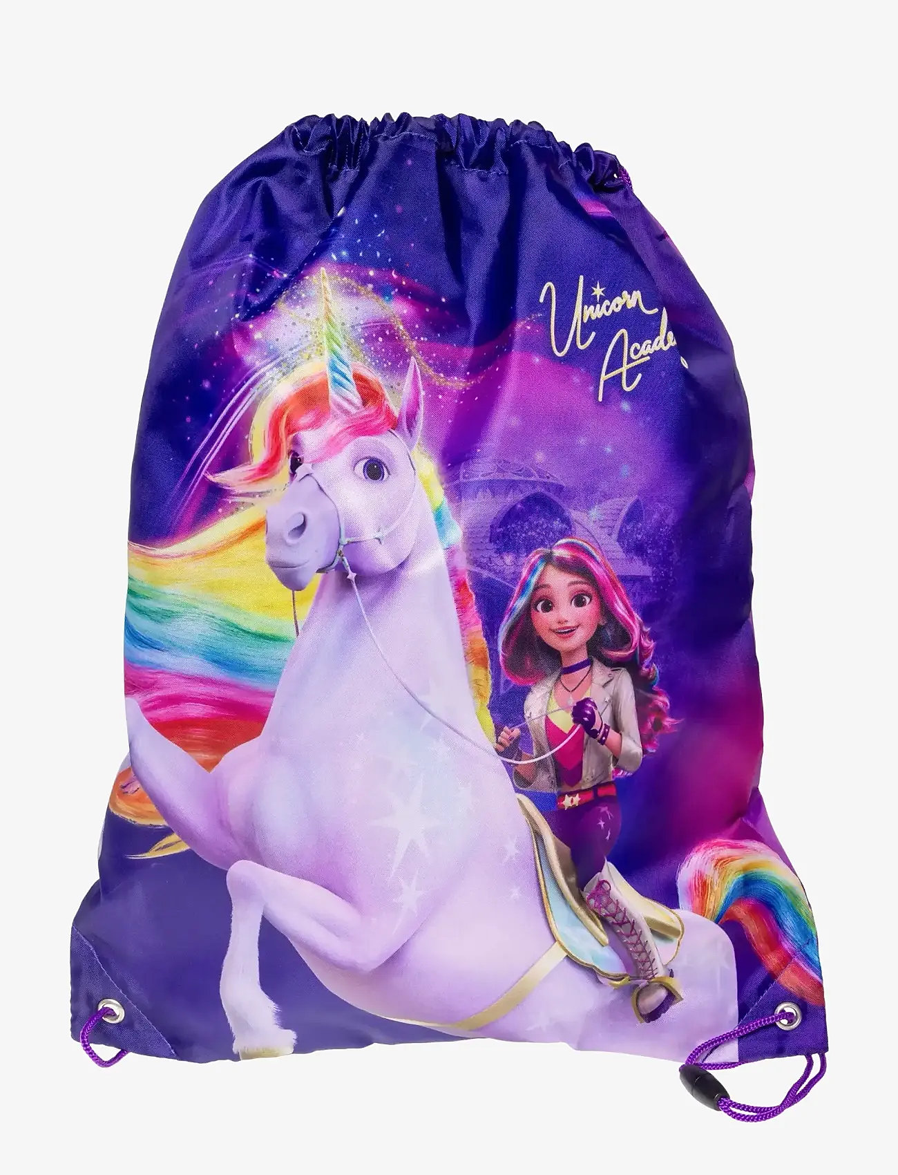 Ükssarvik - UNICORN ACADEMY, Drawstring gym bag, 35 x 45 cm - spordikotid - purple - 0