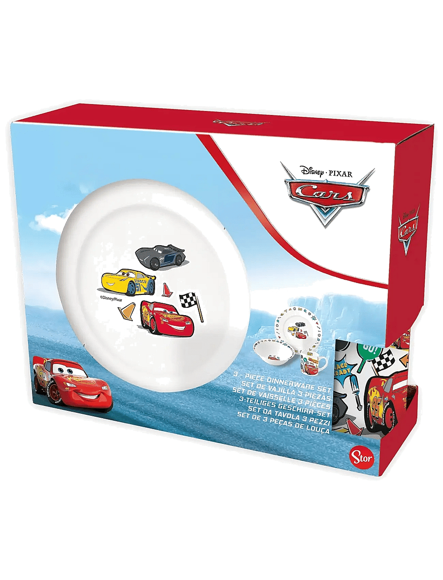 Euromic - CARS 3-pcs. ceramic dining set -plate/bowl/mug - multi coloured - 1