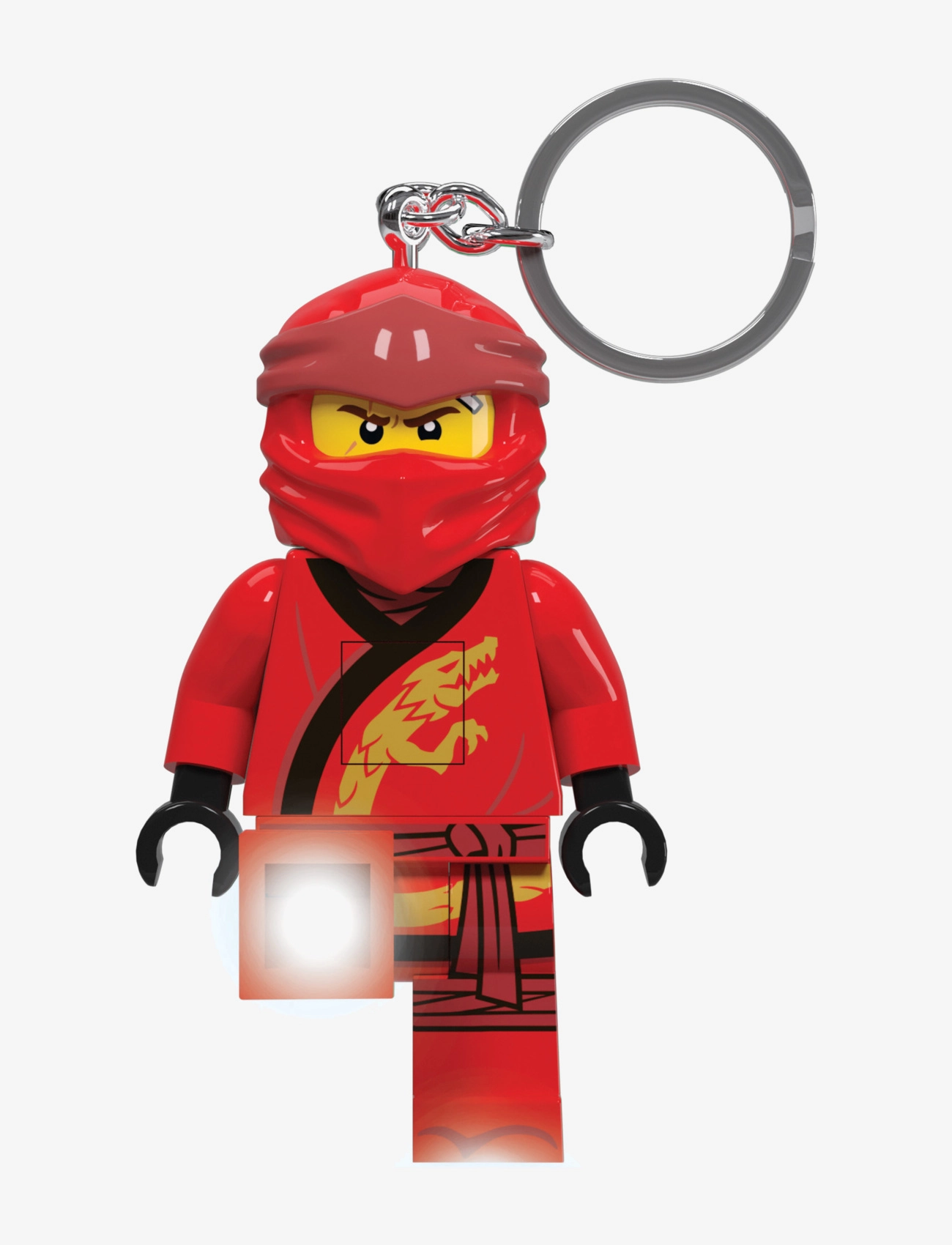 Ninjago Lego Legacy Kai Nøglering Med Led-Lys, One Size, Bags, Rot - Bag Tags, Kinder
