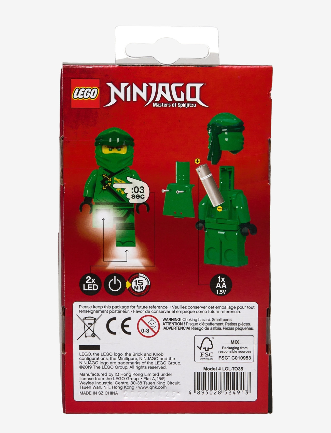 Ninjago - LEGO NINJAGO, Lommelygte med LED-lys, LLOYD 300% - elektronik & media - green - 2