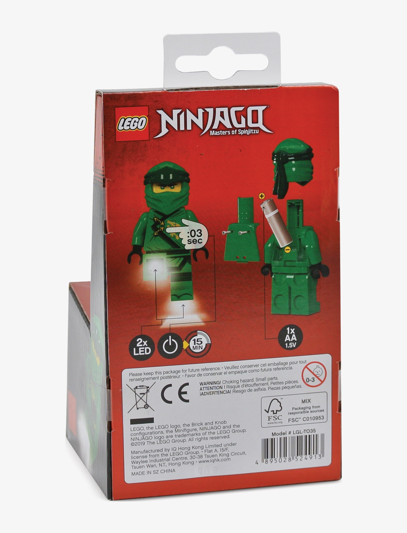 Euromic - LEGO NINJAGO, Lommelygte med LED-lys, LLOYD 300% - laveste priser - green - 5