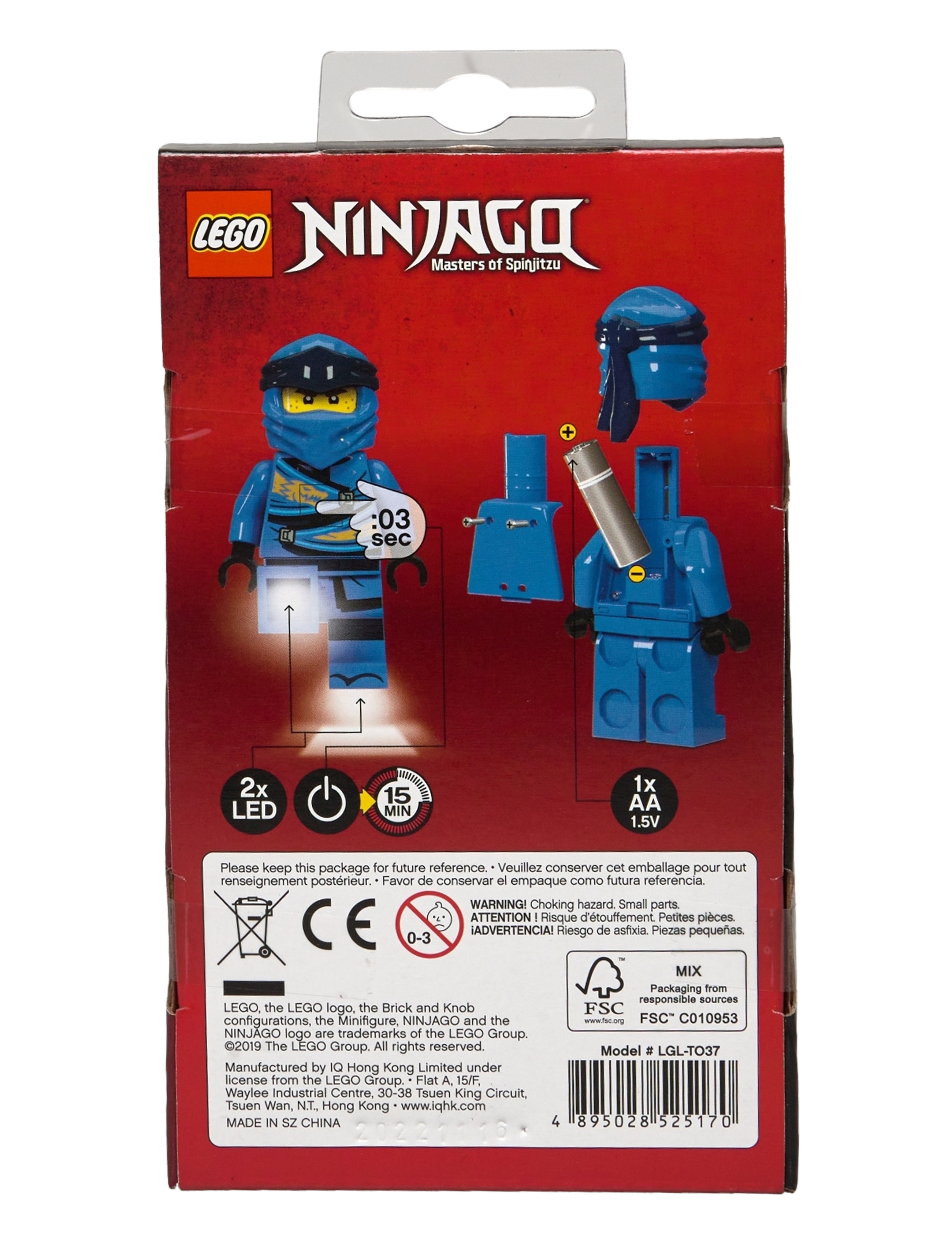 Ninjago - LEGO NINJAGO,Torch with LED light, JAY 300% - blue - 2
