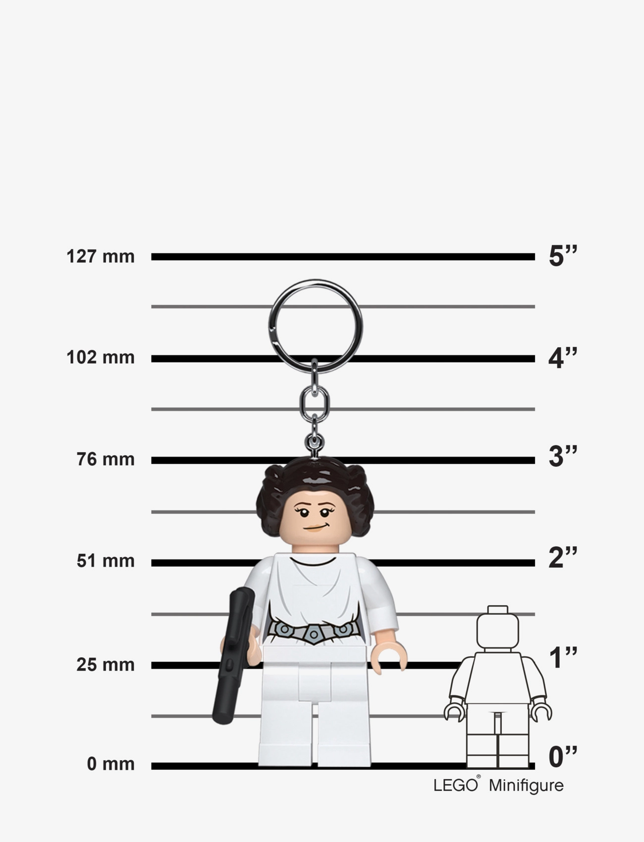 Euromic - LEGO PRINCESS LEIA w/BLASTER Key chain w/LED light - white - 5
