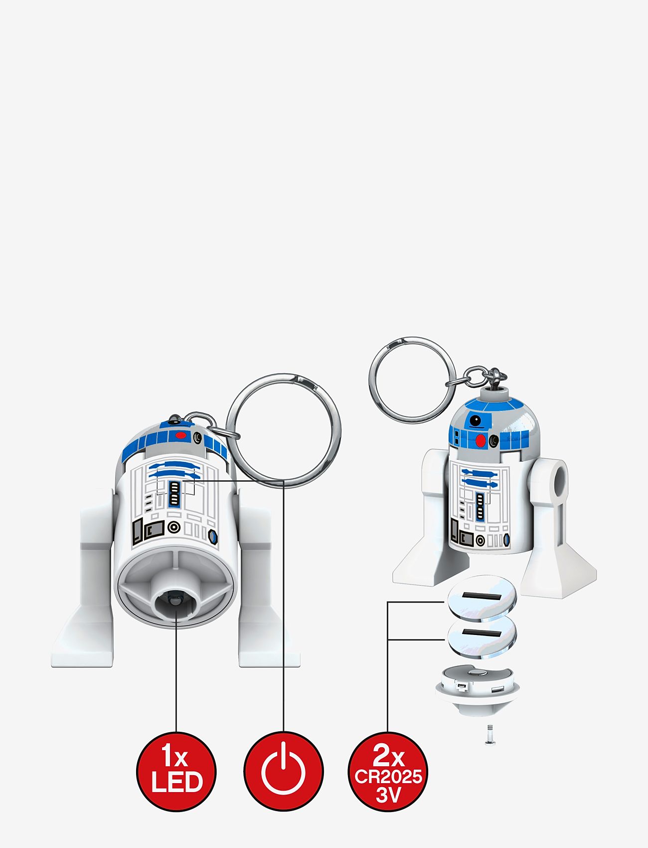 Euromic - LEGO R2-D2 Key chain with LED light - die niedrigsten preise - white - 5