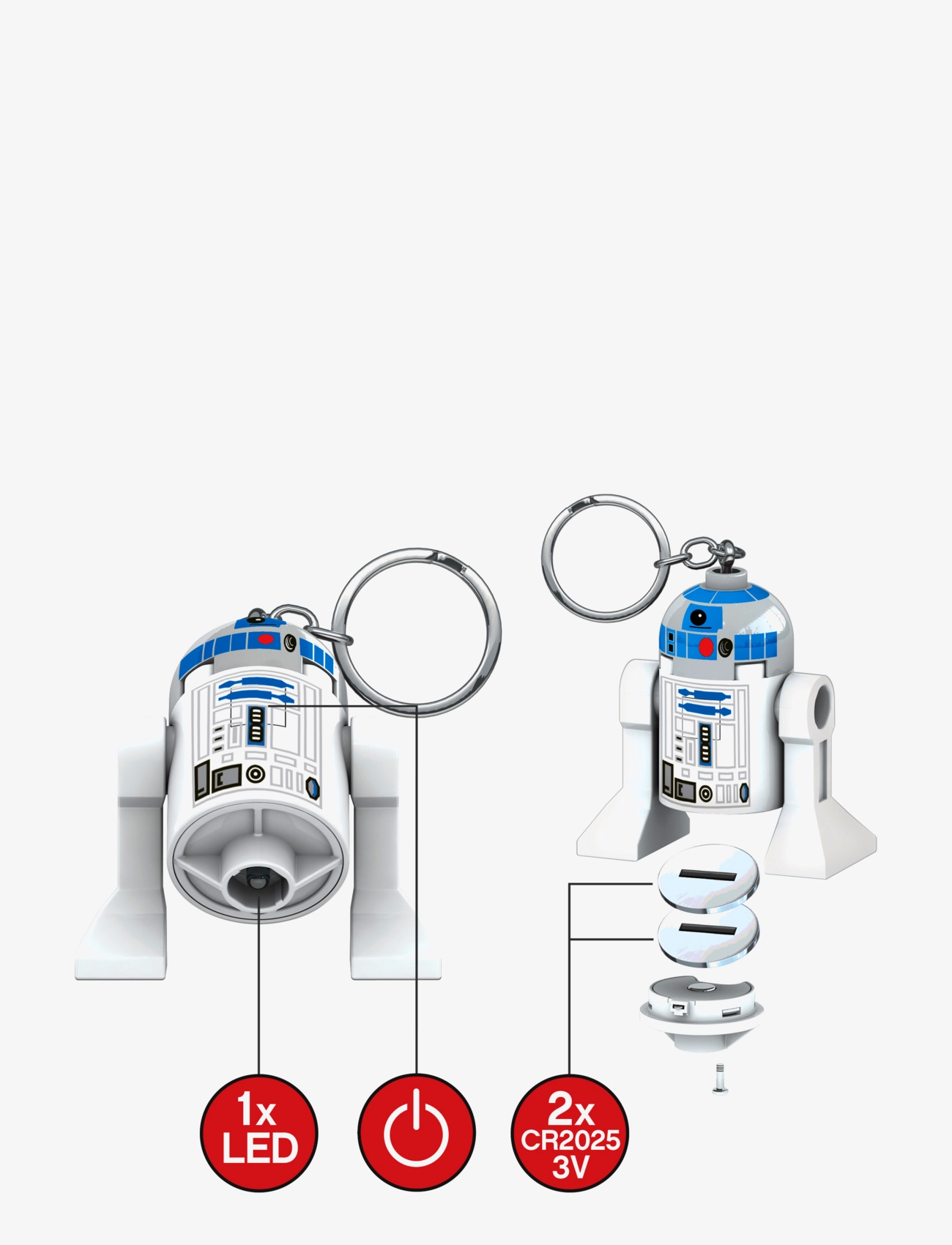 Star Wars - LEGO R2-D2 Key chain with LED light - zubehör für taschen - white - 5