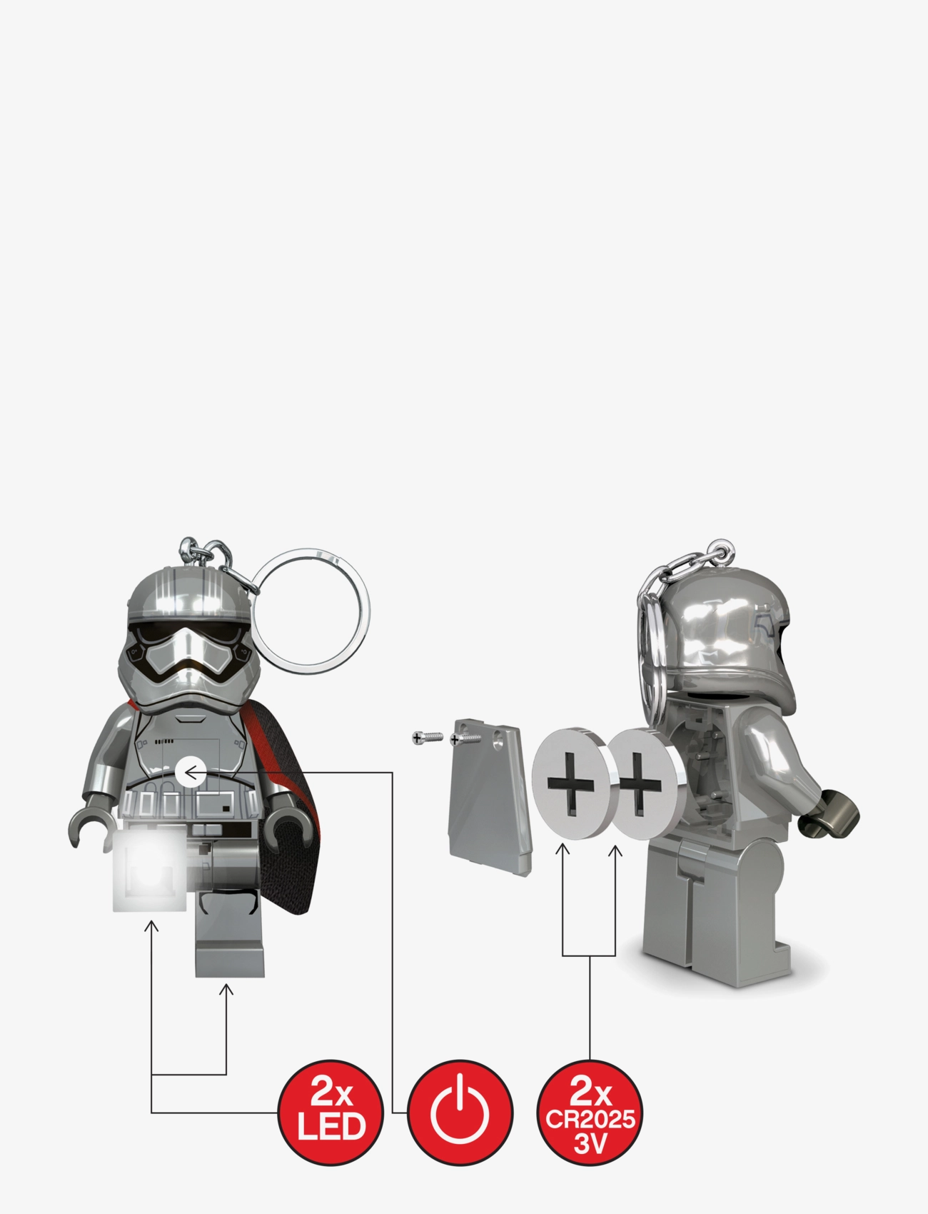 Euromic - LEGO CAPTAIN PHASMA Key chain w/LED light - silver - 3