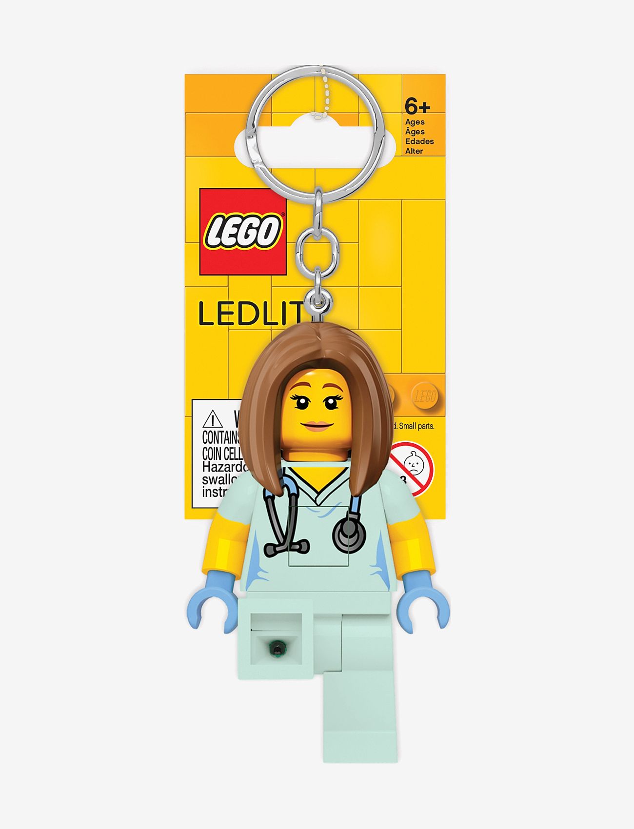 LEGO - LEGO IKONISK, SYGEPLEJERSKE, nøglering med LED-lys - nøgleringe - green - 1