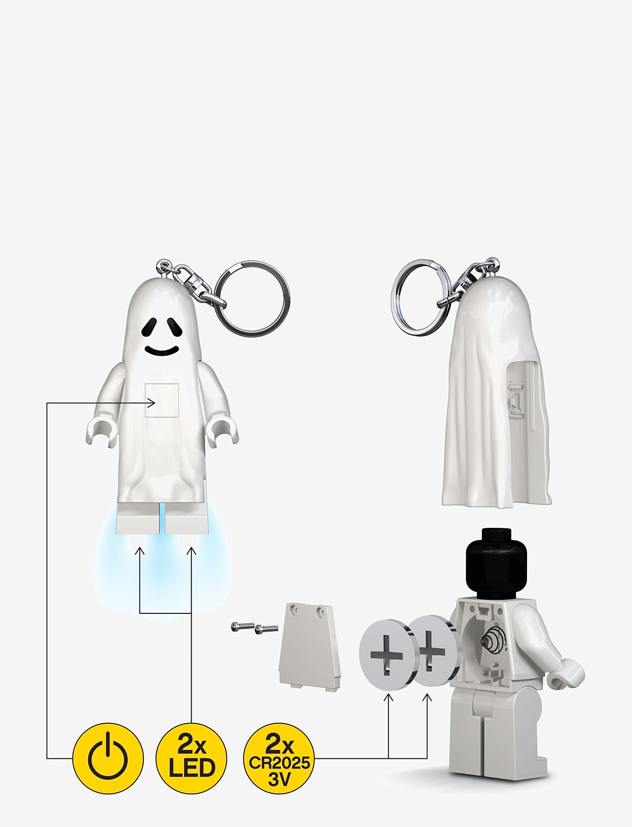 LEGO - LEGO IKONISK, GHOST Nøkkelring med LED-lys - nøkkelringer - white - 3