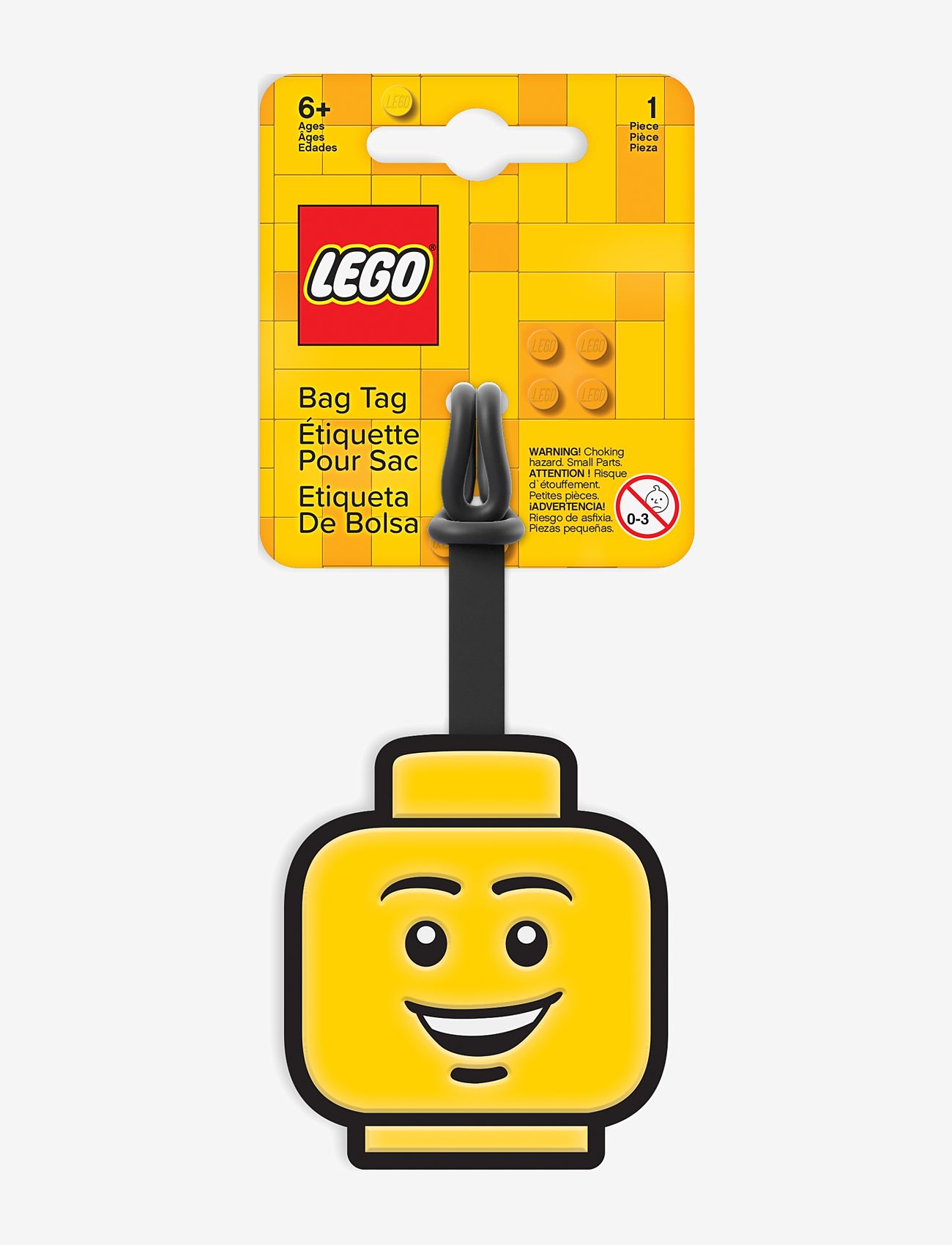 LEGO - LEGO IKONISK, Bagagemærke, DRENG ANSIGT - tasketilbehør - yellow - 1