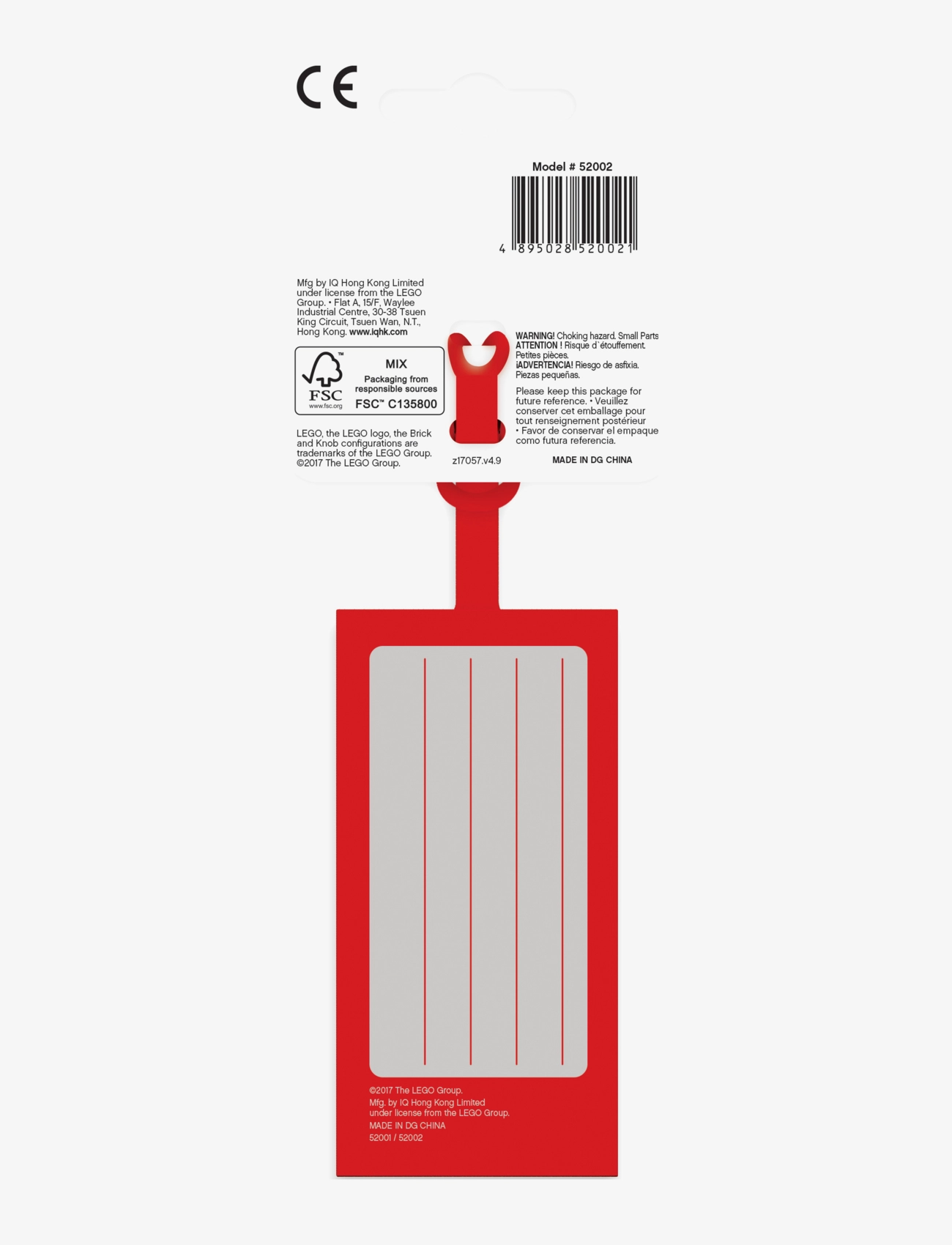 LEGO - LEGO ICONIC, Luggage tag, RED - zubehör für taschen - red - 4