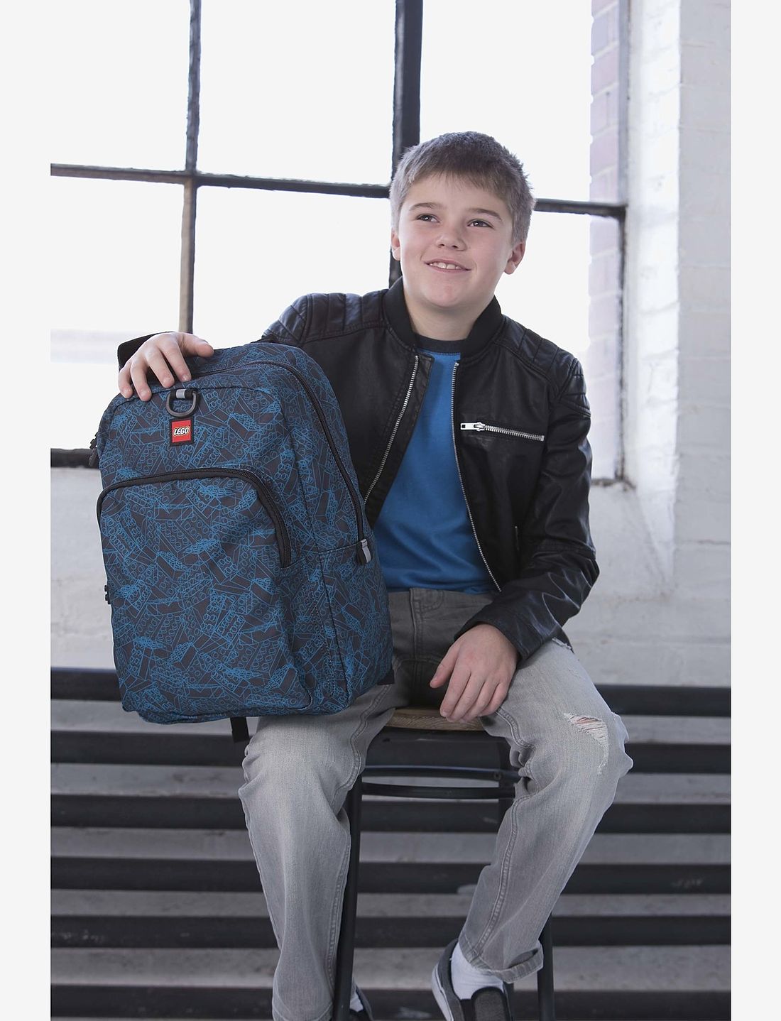 Blue top lego backpack