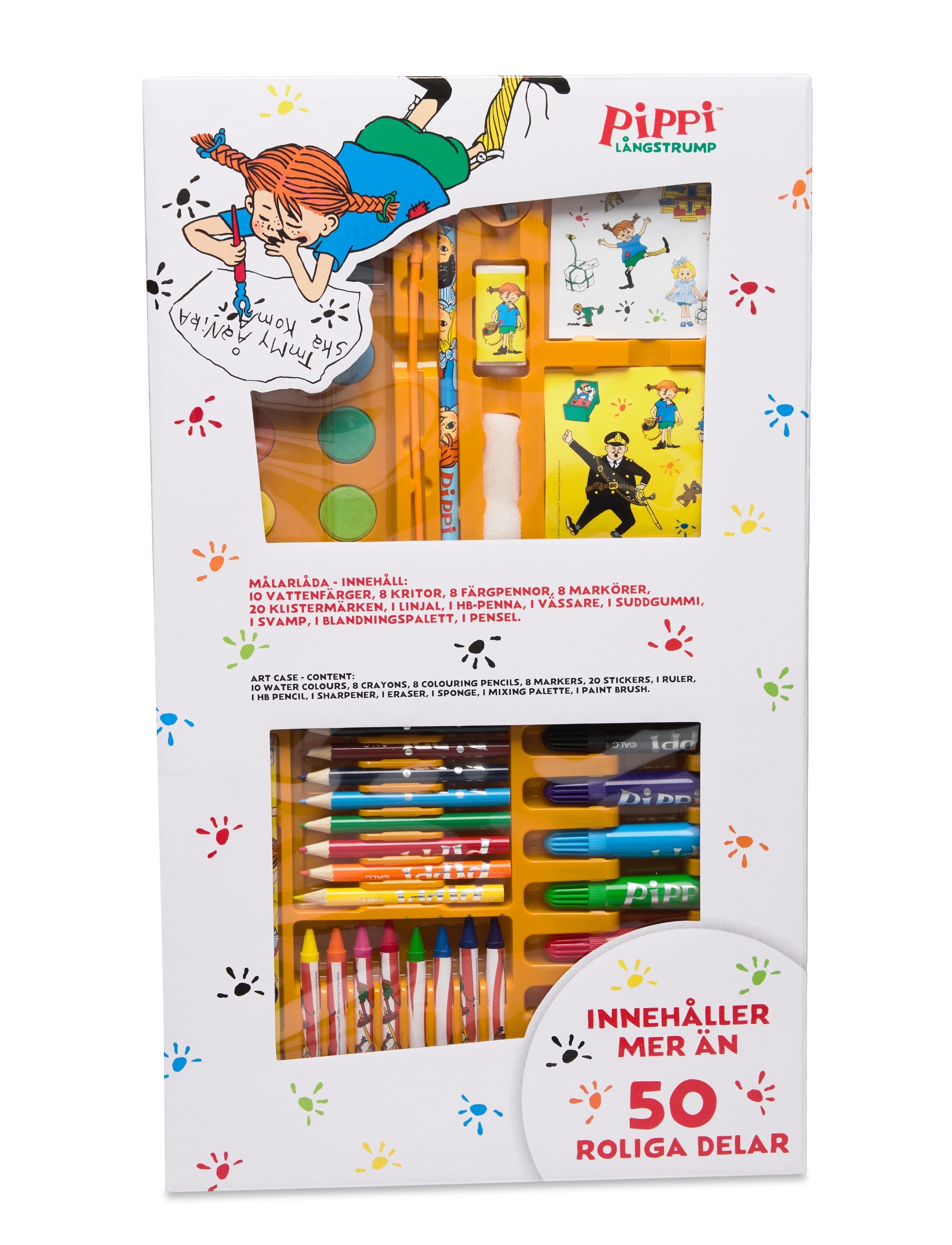Pippi Langstrømpe Kunst Sag, One Size, Drawing, Weiß - Stationery, Kinder