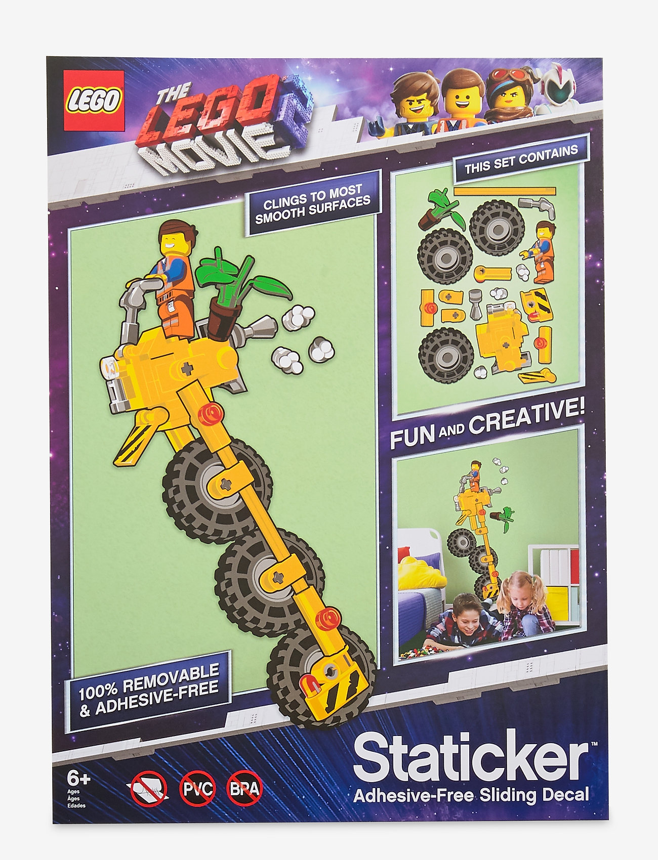 Euromic - LEGO MOVIE 2 Staticker pack, EMMET/VEHICLE - de laveste prisene - multi coloured - 0