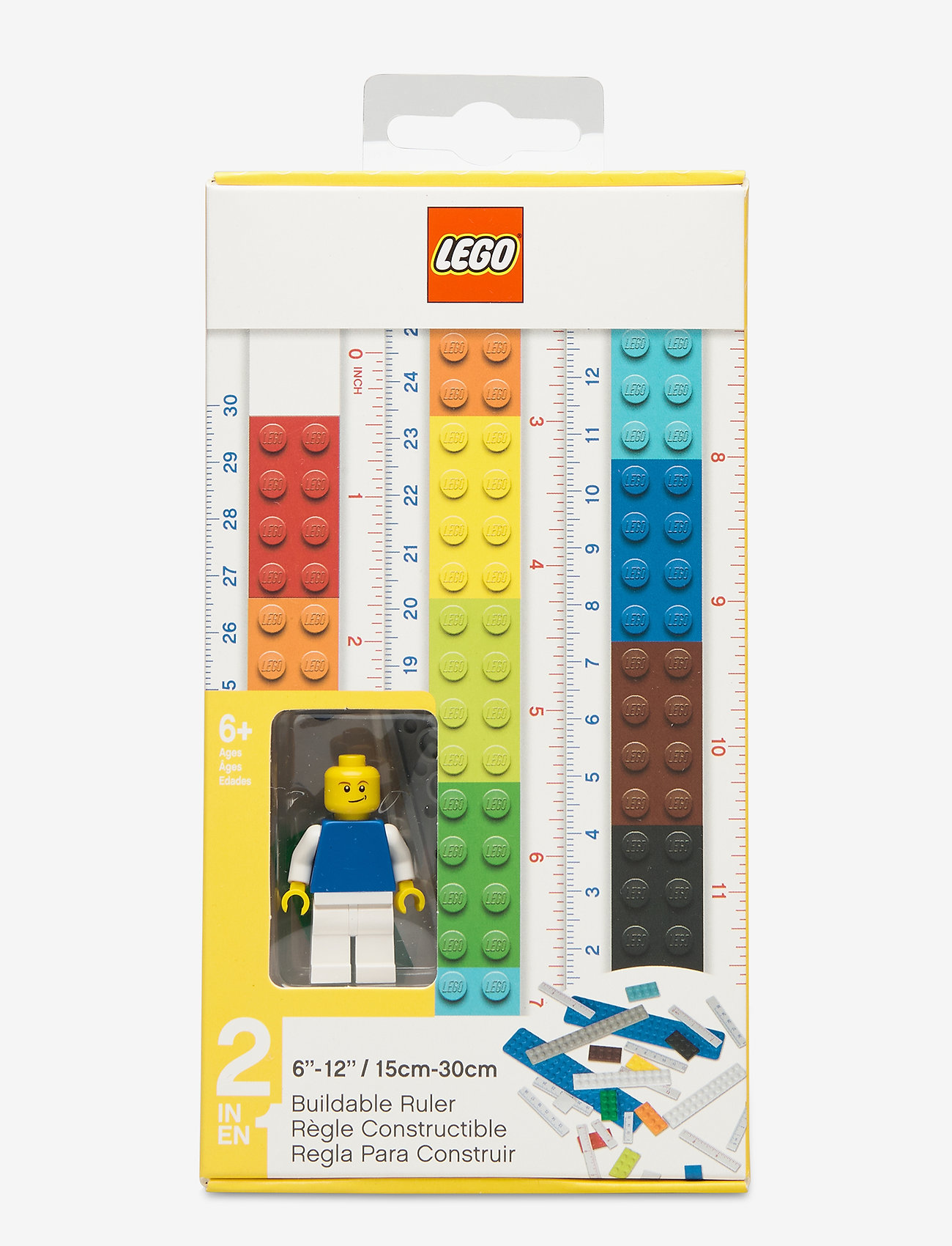 Euromic - LEGO STATIONERY buildable ruler - fargeblyanter - yellow - 0