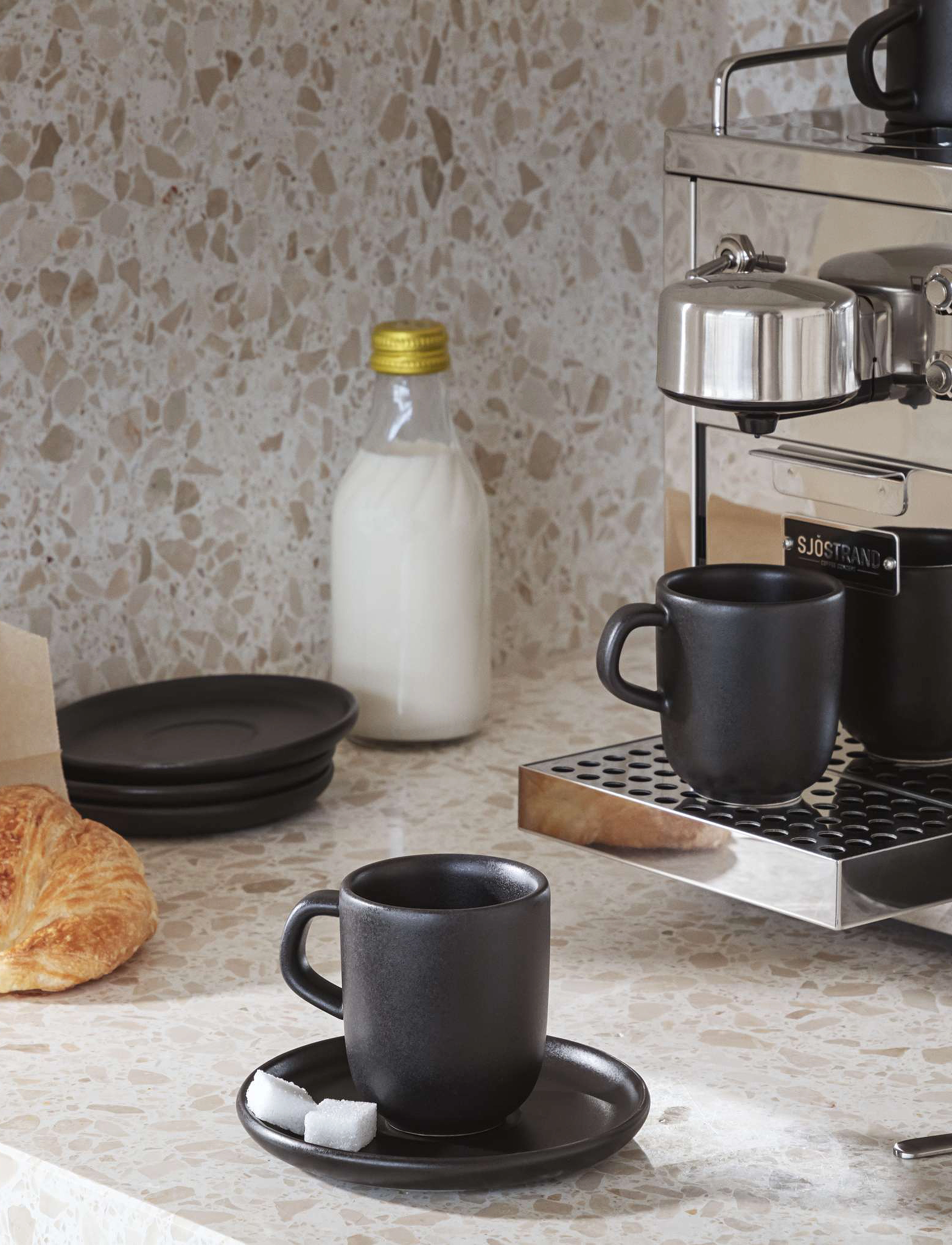 Eva Solo Nordic Kitchen Espressokopper Med Underkopper, One Size, Cups & Mugs, Schwarz - Espresso Cups, Homeware