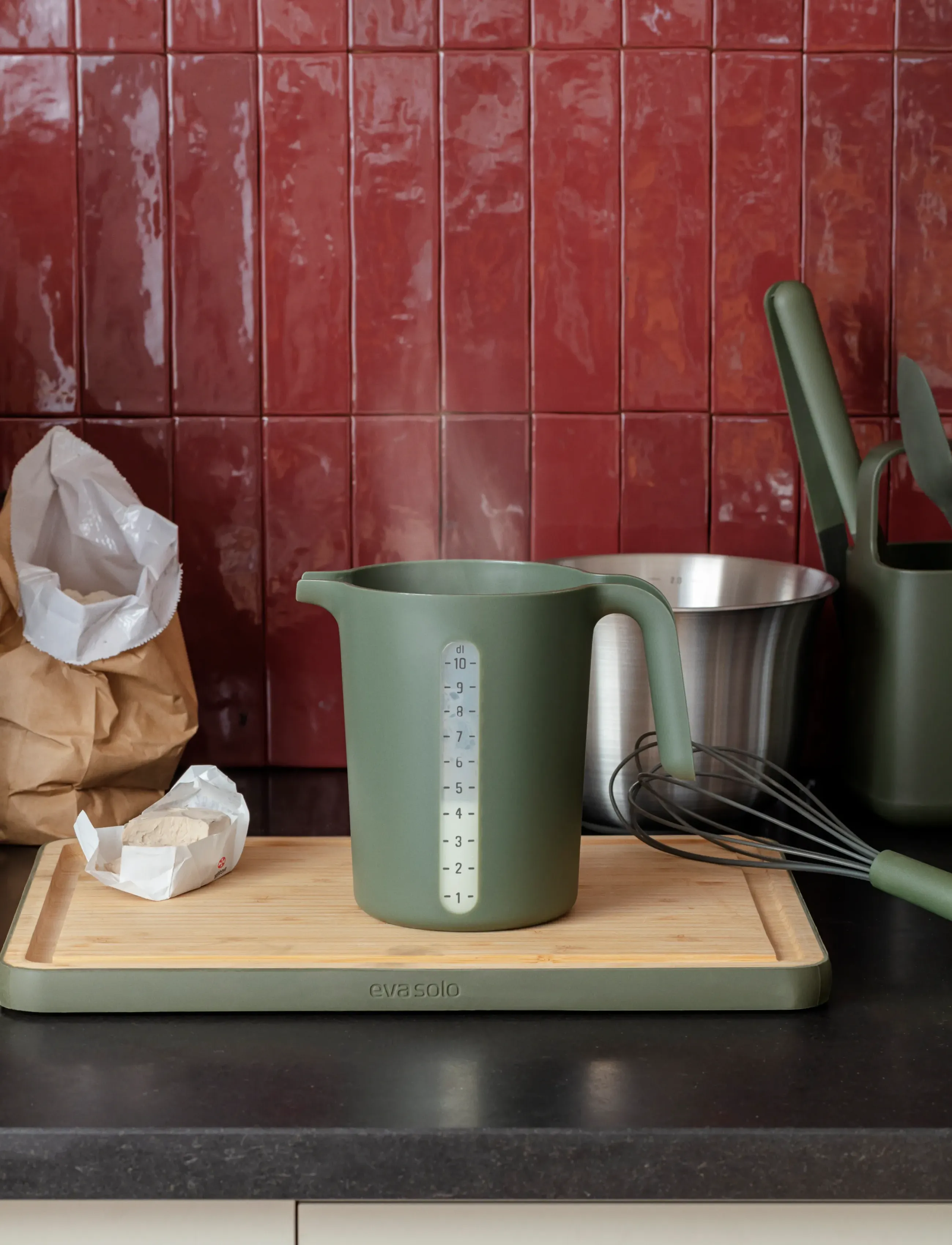 Eva Solo Green Tools Målekande 1,0 L, 1.0L, Baking Accessories, Khakigrün - Measuring Spoons, Homeware