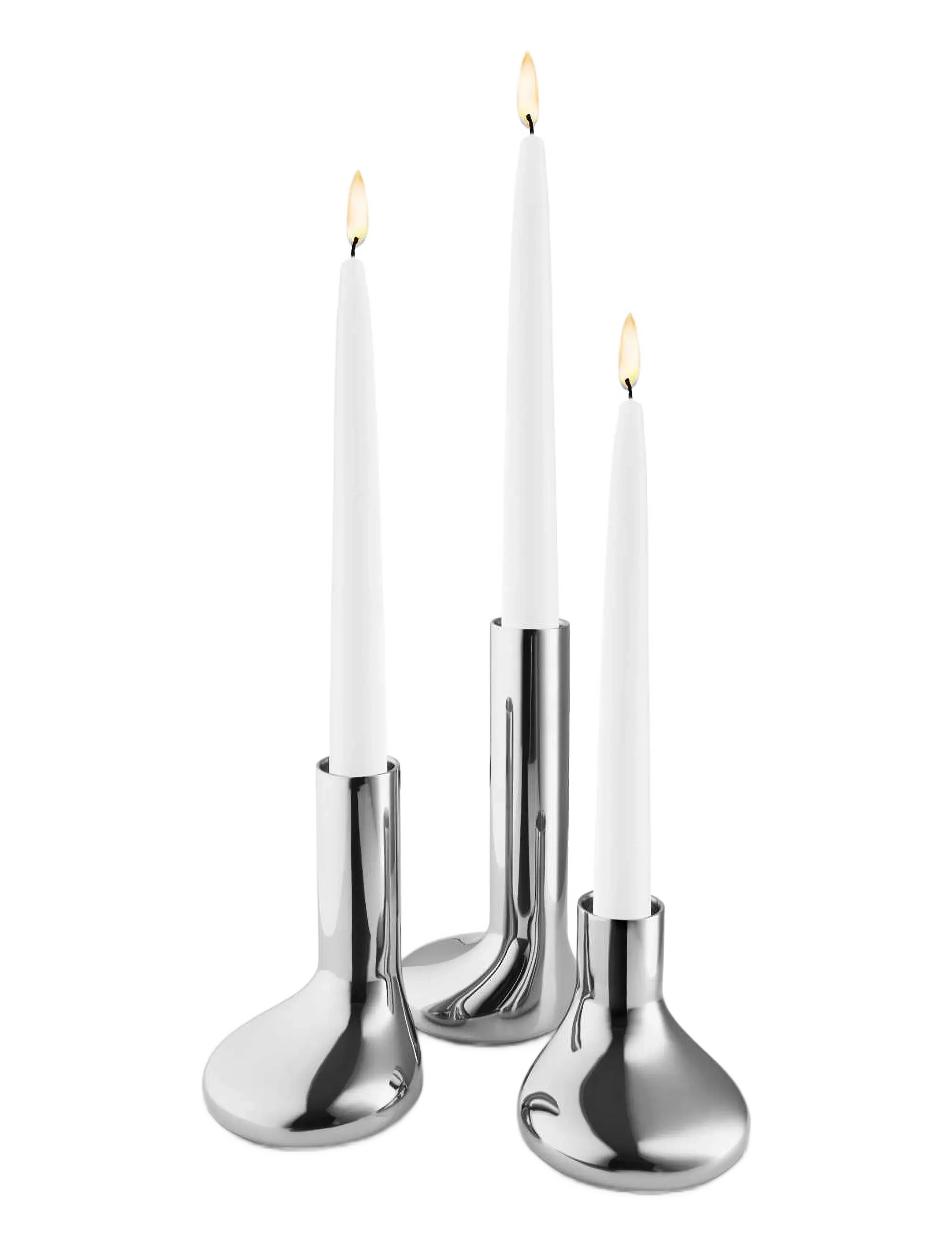 Eva Solo Mellow Lysestage Sæt 3 Stk., Lysestage, Sølv, Str: 8+12+16CM