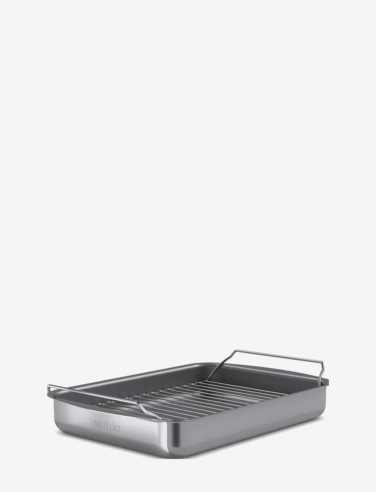 Eva Trio - Professional roasting pan with rack 35x25 cm ceramic Slip-Let® - grey - 0
