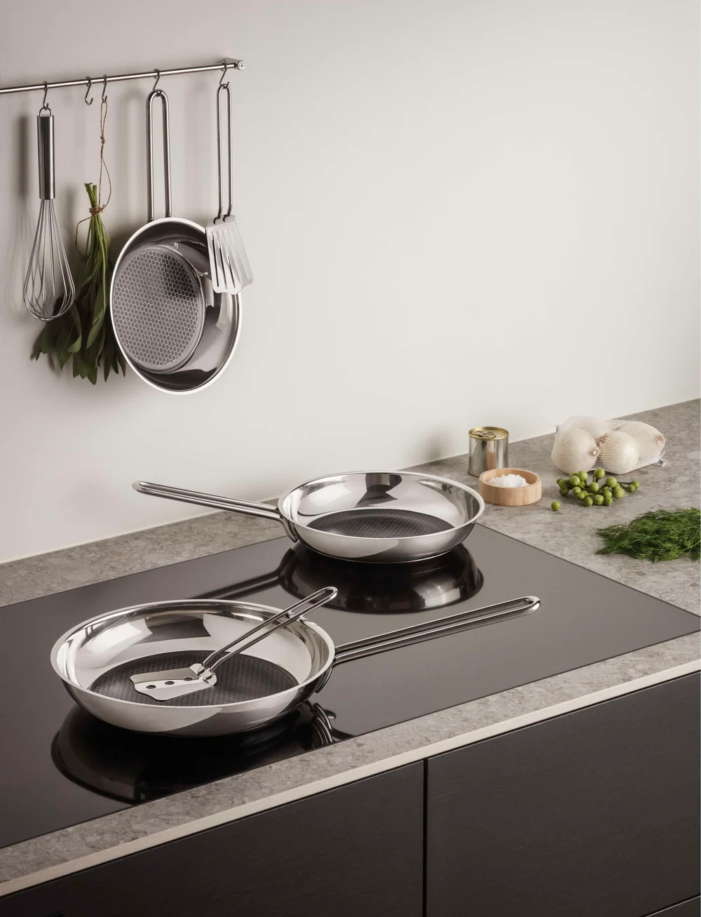 Eva Trio - Stainless steel Frying pan 28 cm Mosaic ceramic Slip-Let® coating - nach preis einkaufen - polished steel - 3