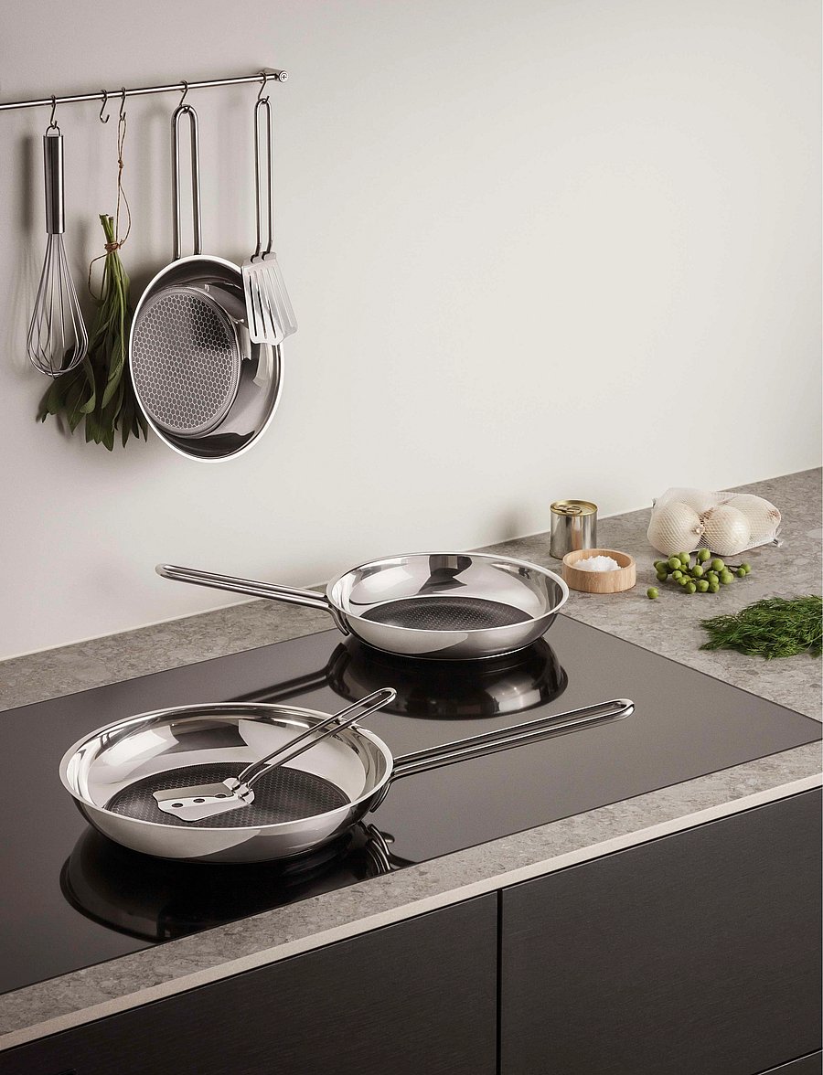 Eva Trio - Stainless steel Frying pan 28 cm Mosaic ceramic Slip-Let® coating - praepannid ja pannid - polished steel - 0
