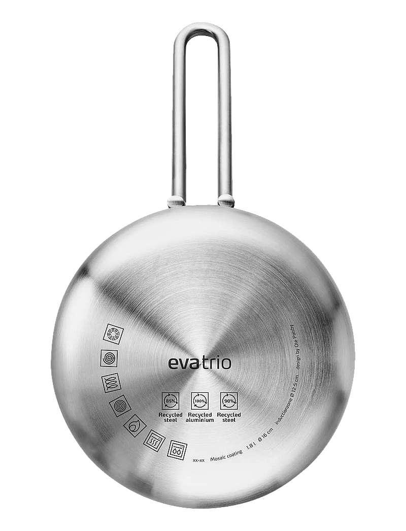 Eva Trio - Multi Saucepan 1.8 l 16 cm Mosaic ceramic Slip-Let® coating - kastrulid - brushed steel - 3