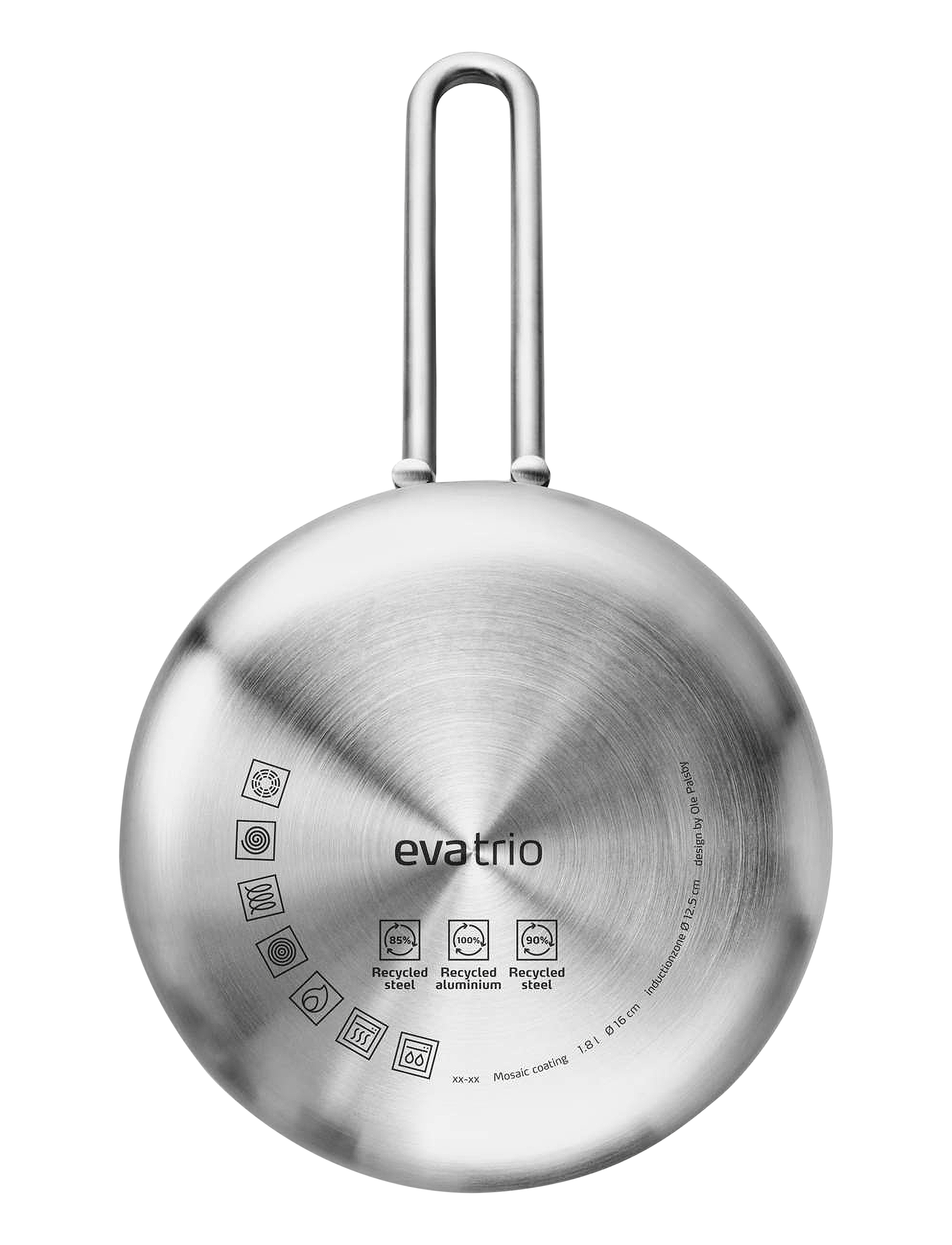 Eva Trio - Multi Saucepan 1.8 l 16 cm Mosaic ceramic Slip-Let® coating - steelpannen - brushed steel - 4