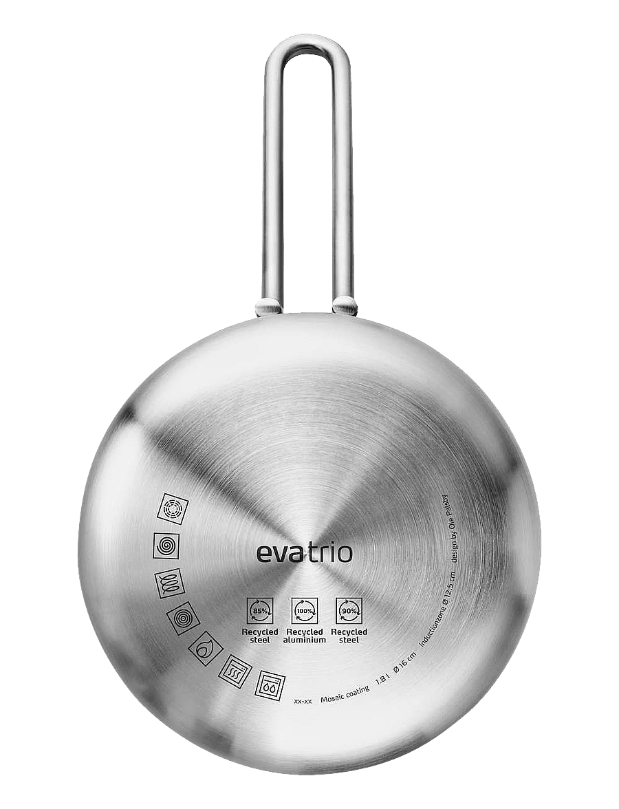 Eva Trio - Multi Saucepan 1.8 l 16 cm Mosaic ceramic Slip-Let® coating - stieltöpfe - brushed steel - 4