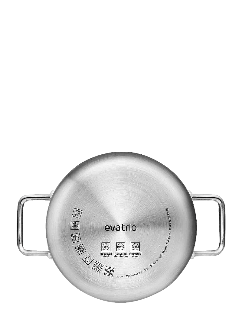 Eva Trio - Multi Pot 2.2 l 16 cm Mosaic ceramic Slip-Let® coating - stieltöpfe - brushed steel - 3