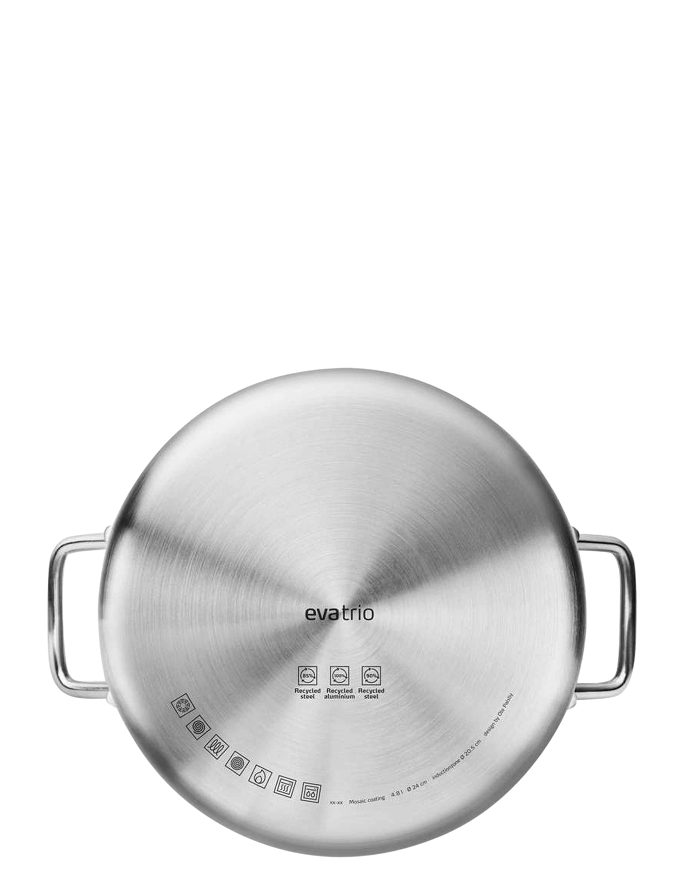 Eva Trio - Multi Pot 4.8 l 24 cm Mosaic ceramic Slip-Let® coating - stieltöpfe - brushed steel - 4