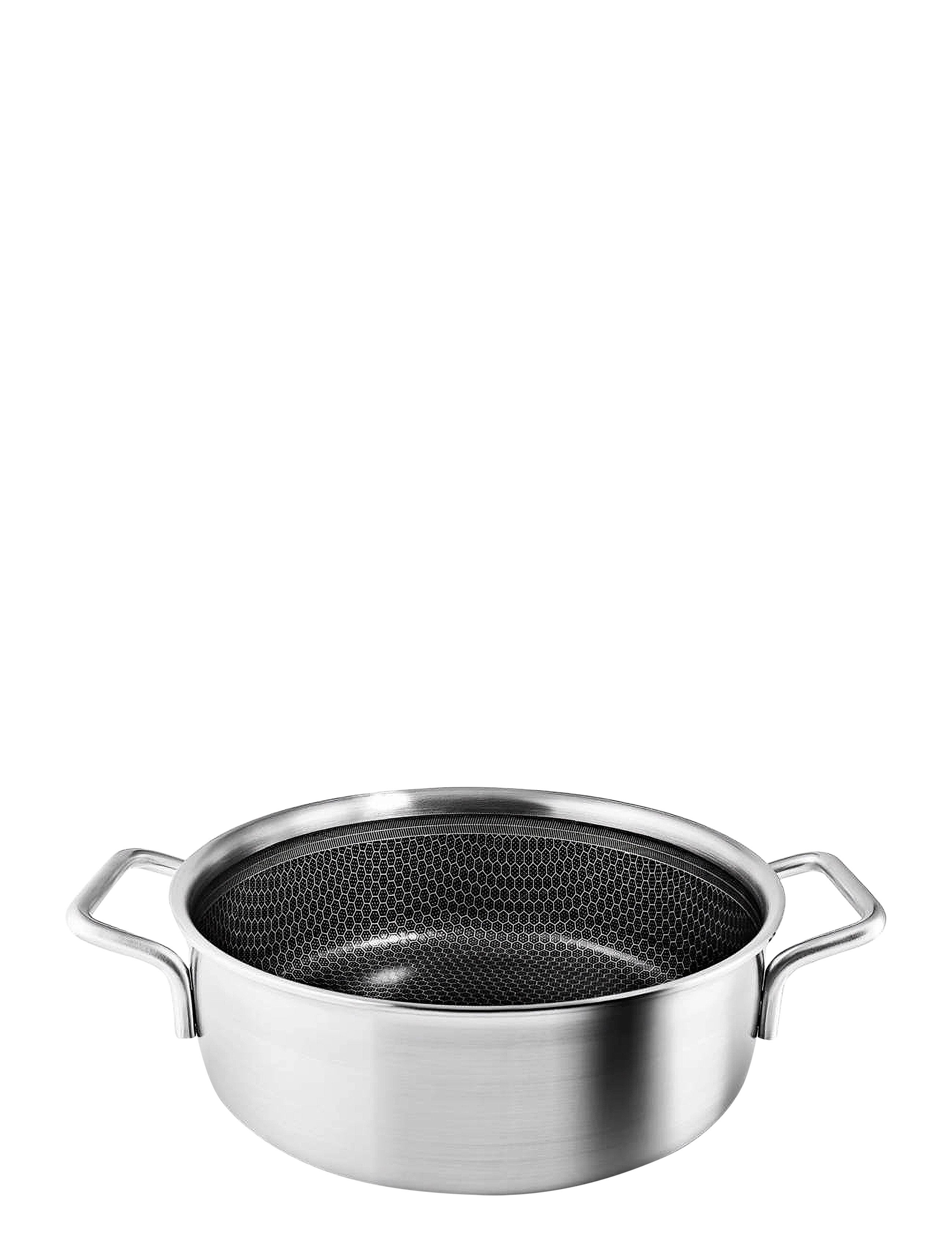 Eva Trio Multi Sauté pot with 2 handles 24 cm Mosaic ceramic Slip-Let® coating - Kitchen - BRUSHED STEEL / silver