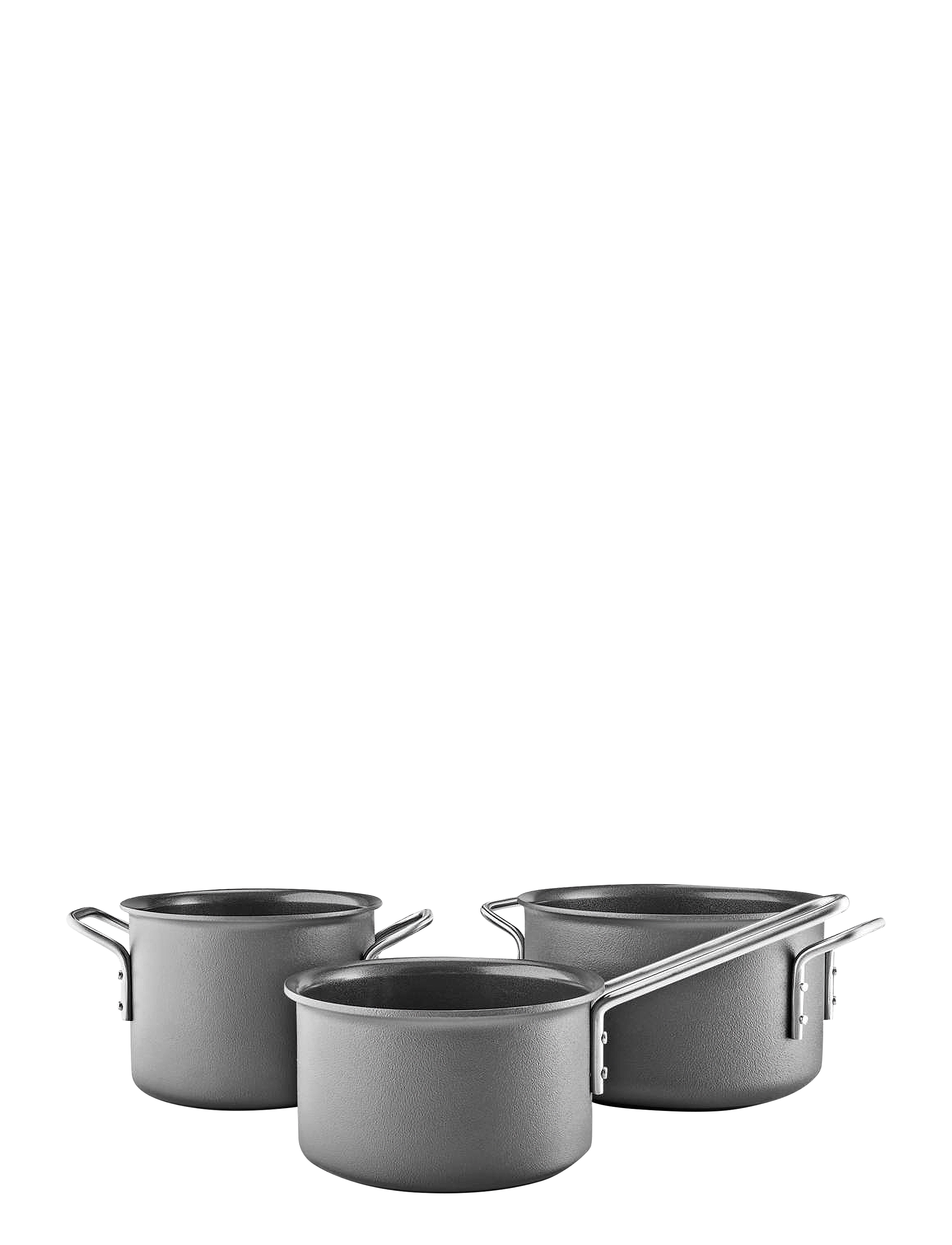 Eva Trio Grey Line Grydesæt 1,8 L 2,5 3,8 Keramisk Slip-Let , 1.8L+2.5L 3.8L, Pots & Pans, Grau - Saucepan Sets, Homeware