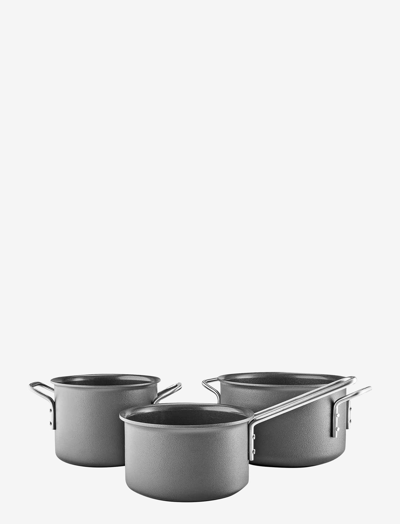 Eva Trio - Grey Line 3 pcs. Cookware set 1.8 l 2.5 l  3.8 l ceramic Slip-Let® coating - grey - 0