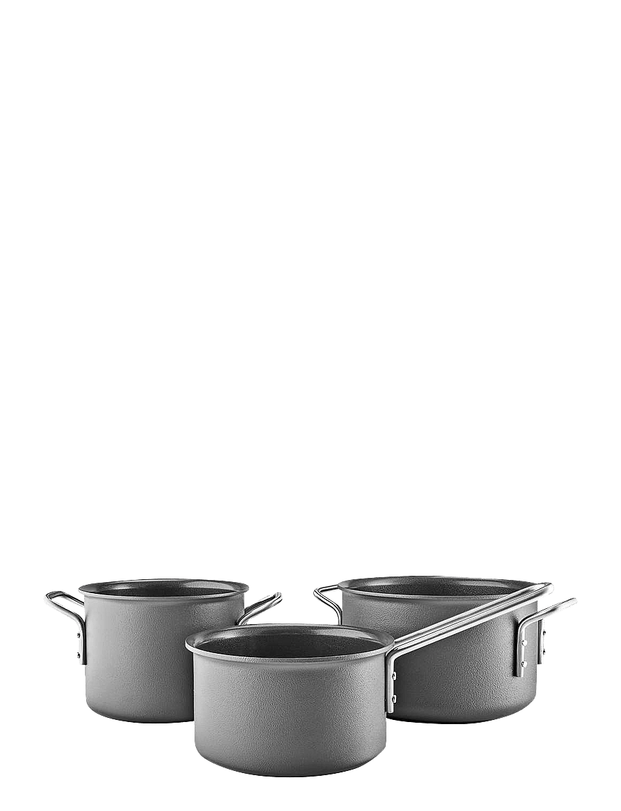 Eva Trio - Grey Line 3 pcs. Cookware set 1.8 l 2.5 l 3.8 l ceramic Slip-Let® coating - osta hinna alusel - grey - 1