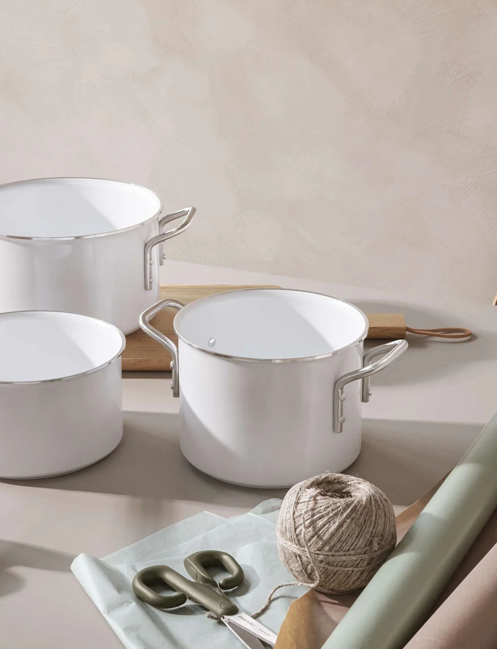 Eva Trio - White Line Saucepan 1.1 l 13 cm ceramic Slip-Let® coating - kastrulid - white - 2