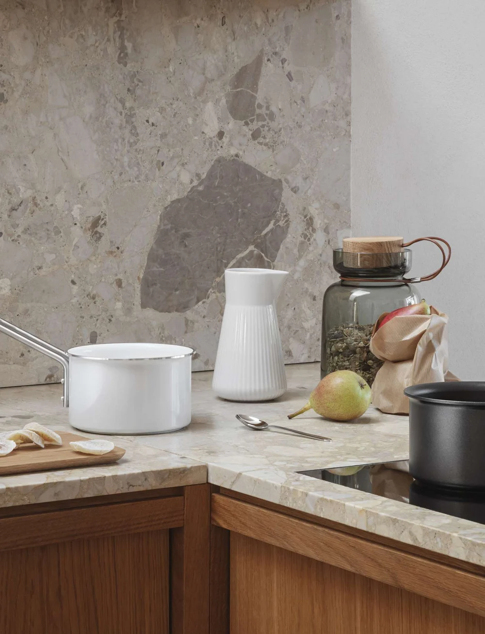 Eva Trio - White Line Saucepan 1.1 l 13 cm ceramic Slip-Let® coating - kastrulid - white - 3