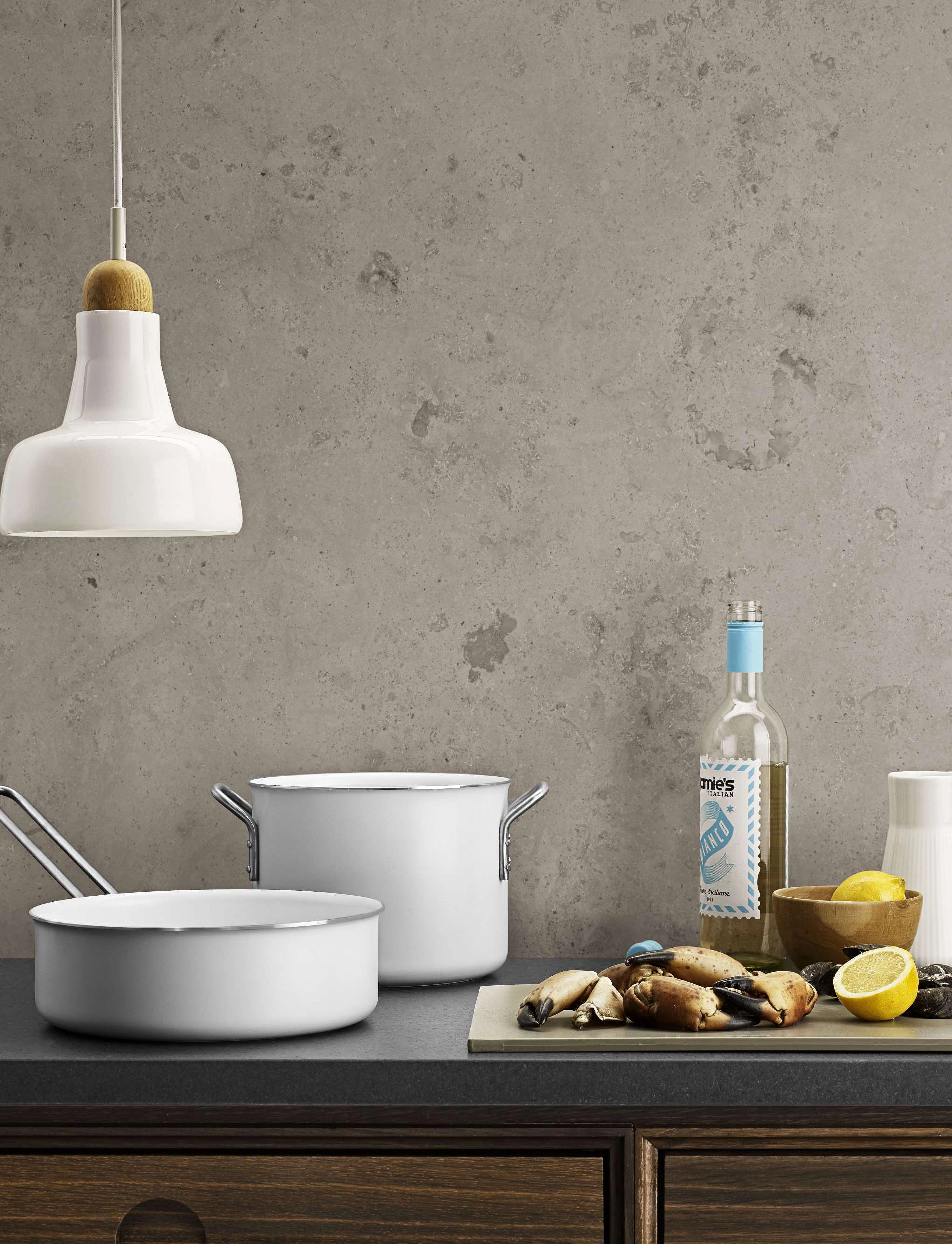 Eva Trio White Line Gryde 7 L 24 Cm Keramisk Slip-Let Belægning, L, Pots & Pans, Weiß - Casserole Dishes, Homeware