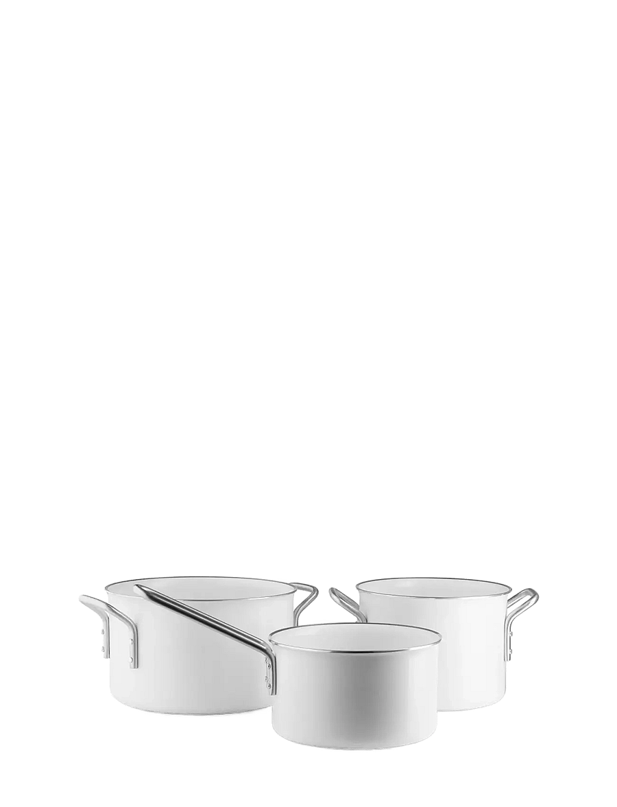 Eva Trio - White Line 3 pcs. Cookware set ceramic Slip-Let® - kastrulikomplektid - white - 0