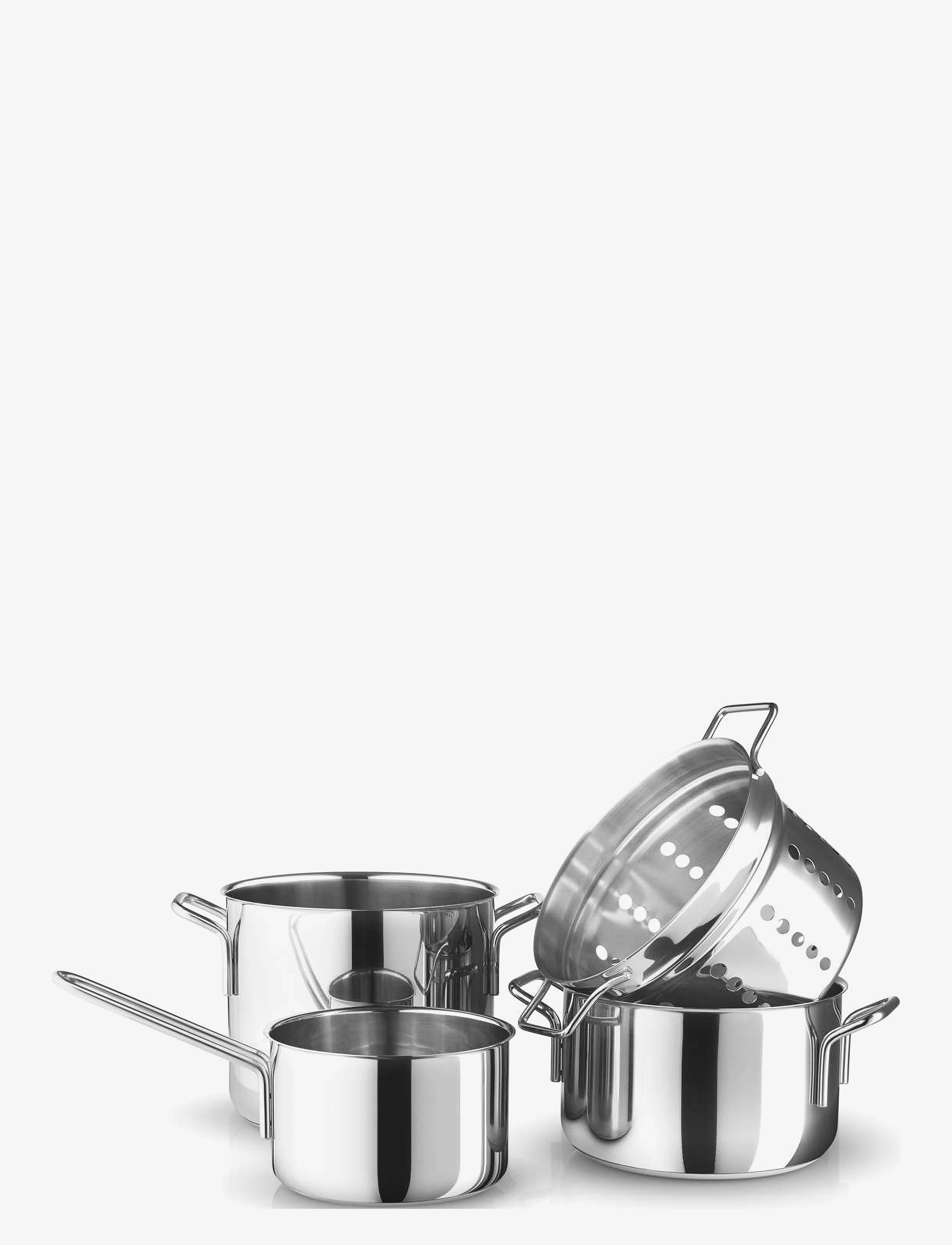EVA TRIO Stainless Steel Grydesæt 4 Stk. Silber - 1.8L+4.8L+3.6L - Unisex