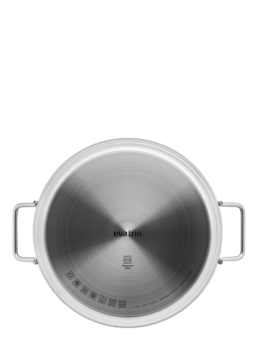 Eva Trio - Stainless Steel Pot 4.8 L 24 cm - auflaufformen - brushed steel - 4