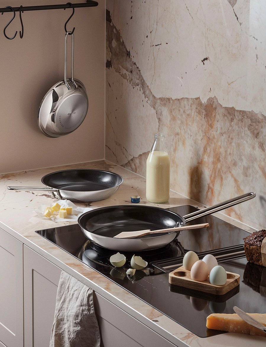 Eva Trio - Stainless Steel Frying pan 20 cm ceramic Slip-Let® - praepannid ja pannid - polished steel - 0