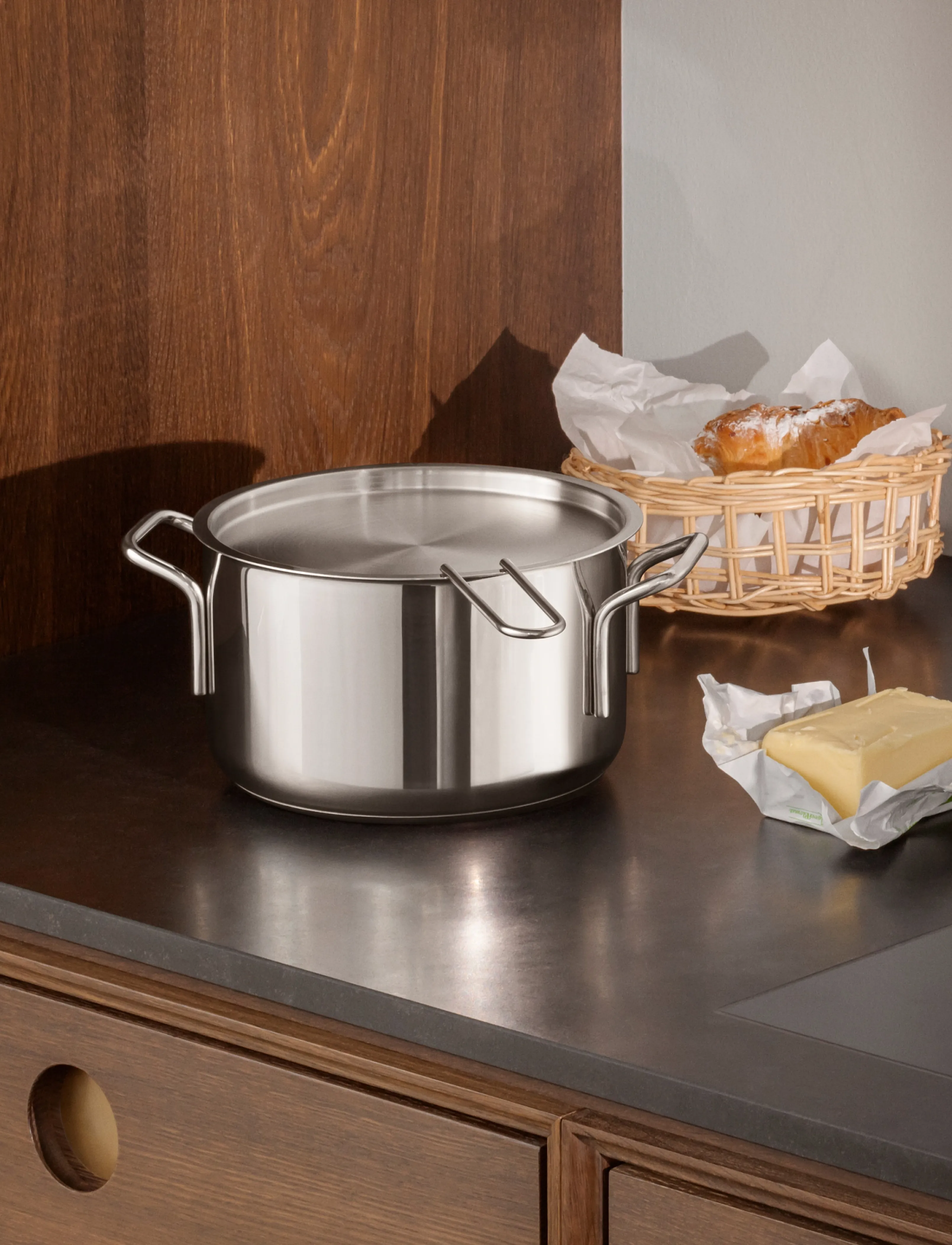 Eva Trio - Tallerkenlåg 24 cm rustfrit stål - kaaned ja tarvikud - brushed steel - 4