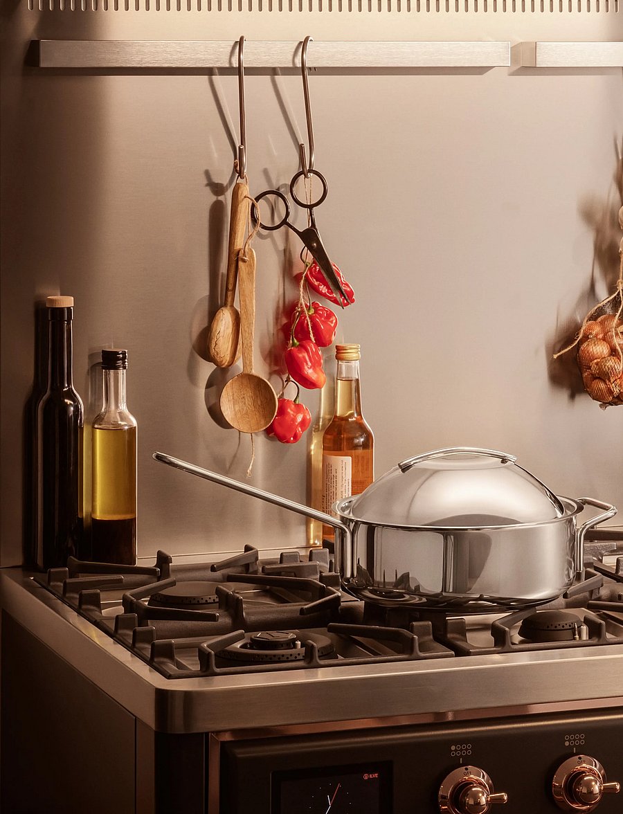 Eva Trio - Kuppellåg 24 cm rustfrit stål - deckel & zubehör - brushed steel - 3